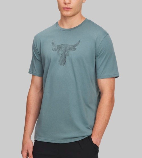 Under Armour Project Rock Payoff T-Shirt Tee Jasper Blue Men’s Sz M New