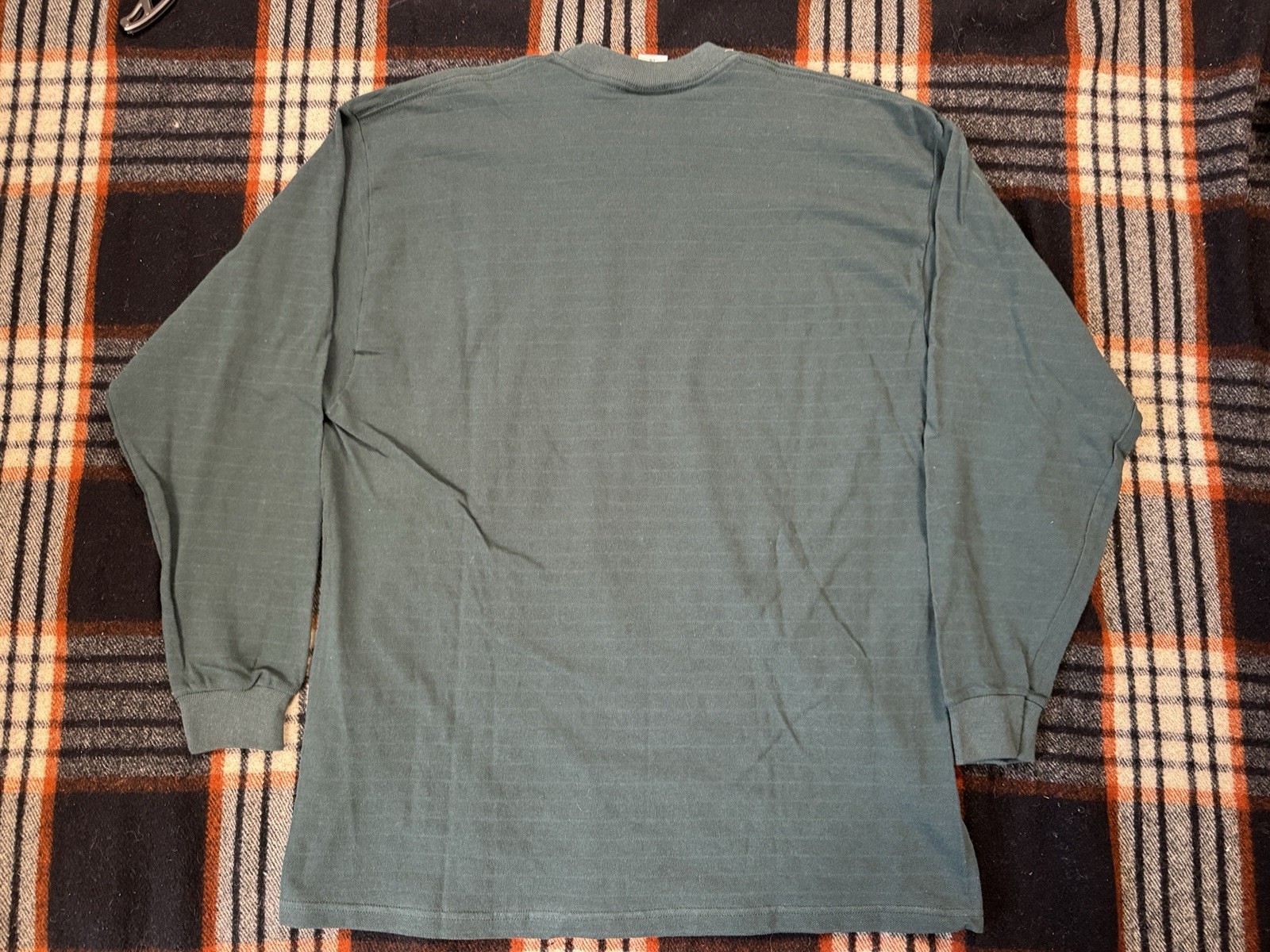 Vintage NWT 90s Basic Editions Long Sleeve Cotton T-Shirt L Green K Mart Stripe