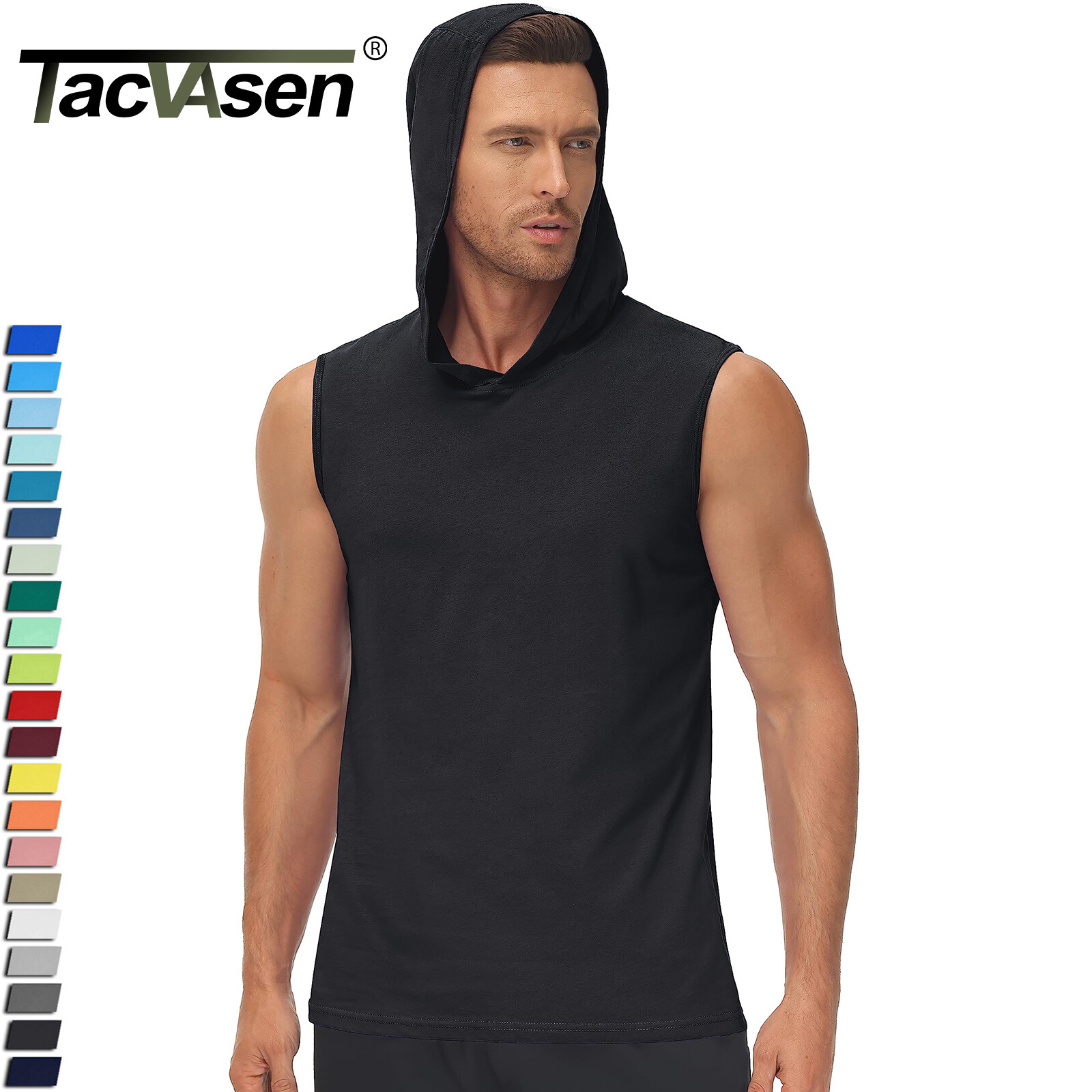 Men’s Hoodie Sleeveless Muscle Shirts Gym Workout Casual Running Sport Summer T