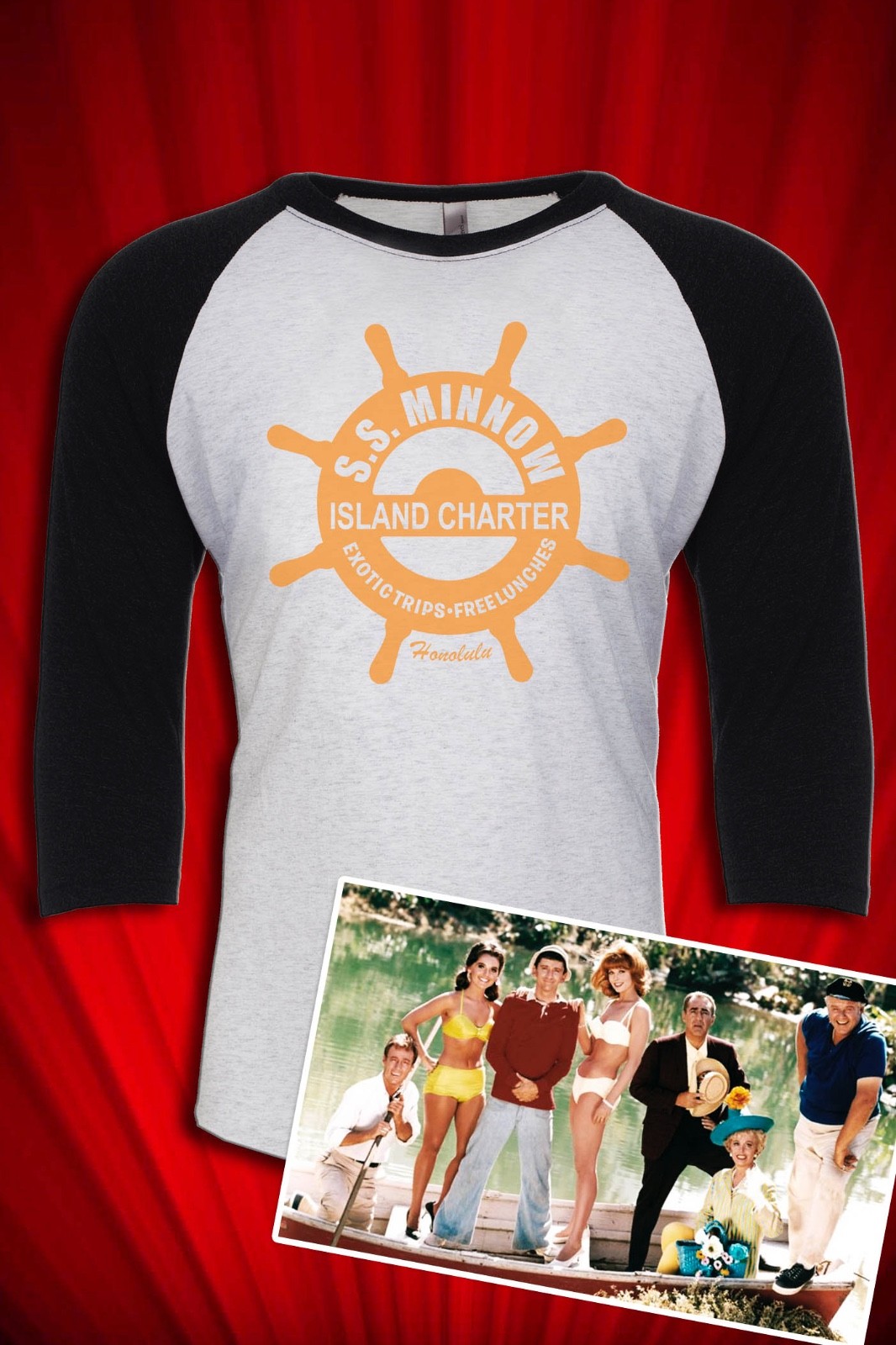 SS Minnow Gilligan’s Island inspired Double Side Jersey T-SHIRT FREE SHIP USA