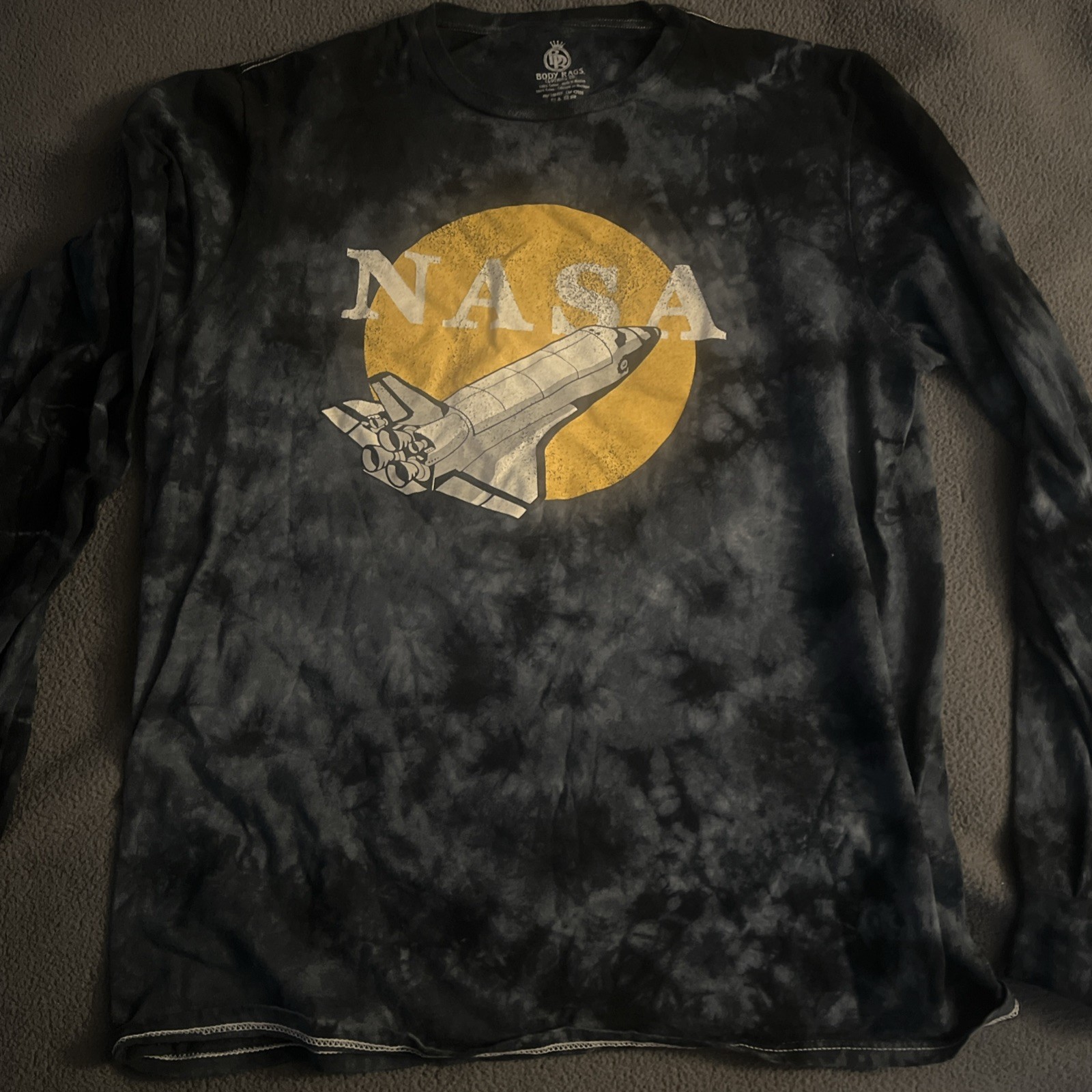 NASA T-shirt Men’s Large Adult Long Sleeve Tie Dye USA Casual Outdoors 🔥