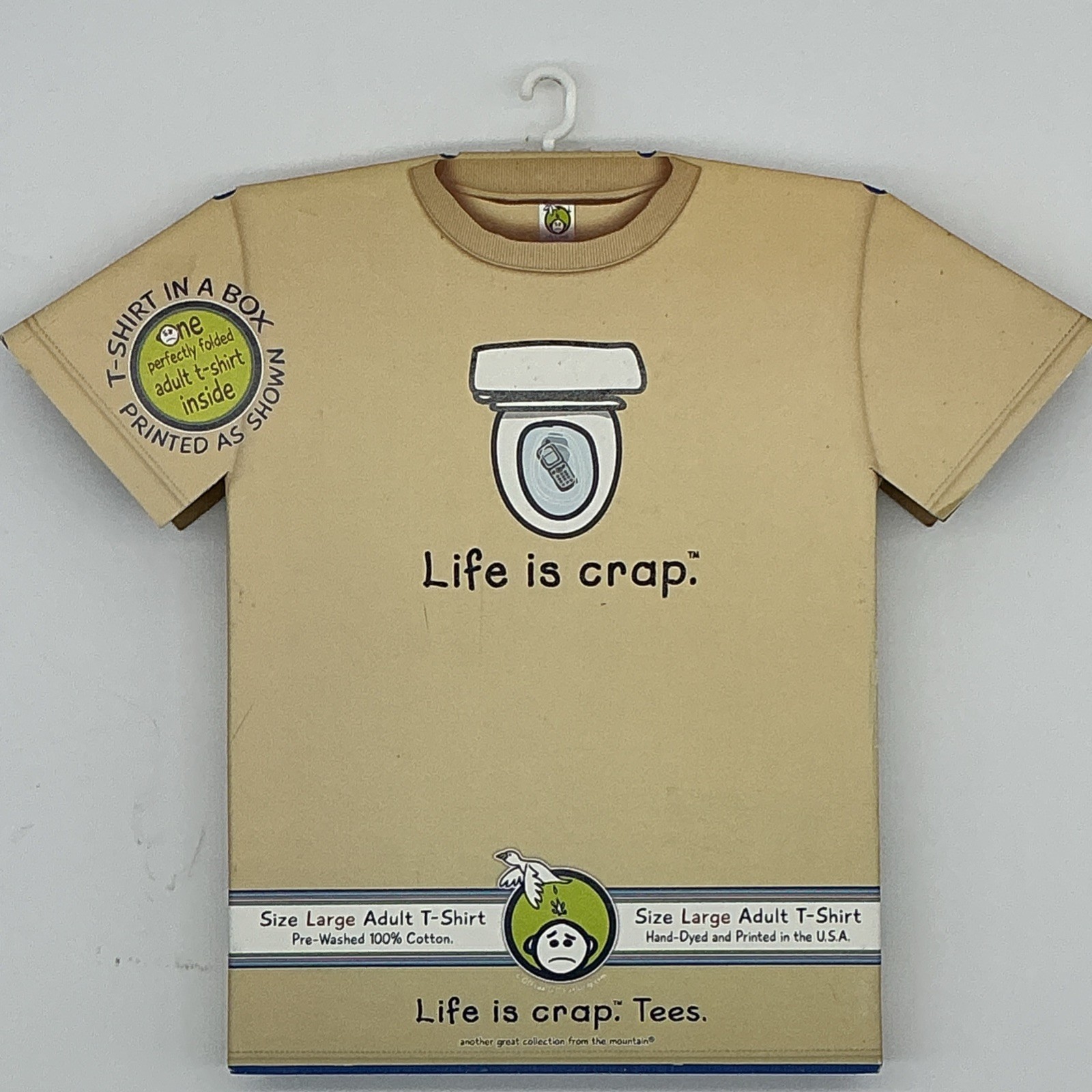 Unisex Large Life Is Crap Dropped Cellphone In Toilet Graphic T Shirt New In Box