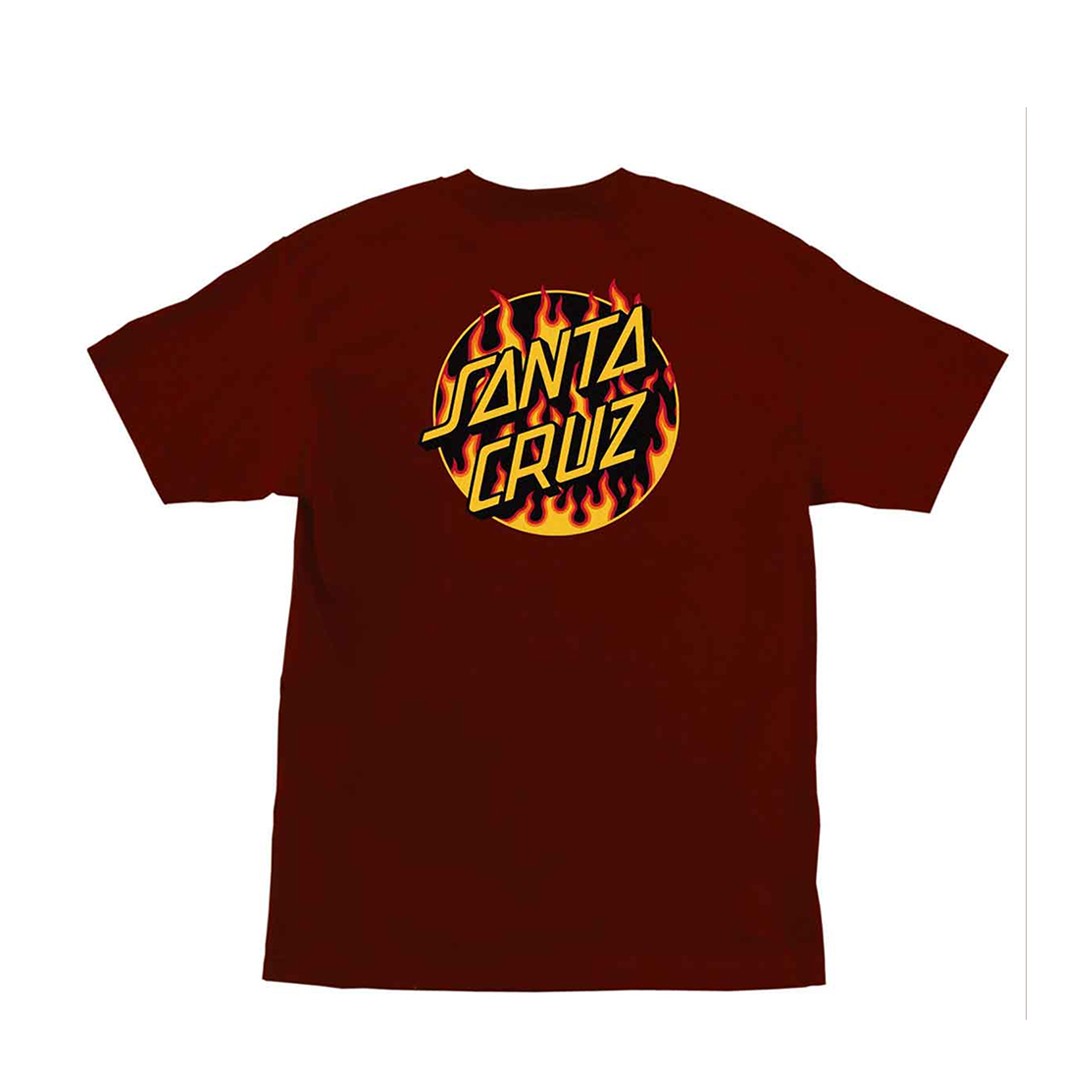 Santa Cruz x Thrasher “Flame Dot” Short Sleeve Tee (Burgundy) T-Shirt