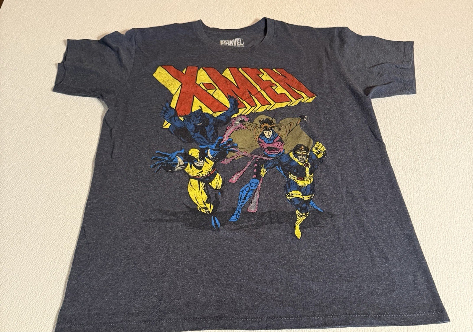 Marvel X-Men Beast Gambit Wolverine Cyclops Comic Book Mutant Retro Size L Large