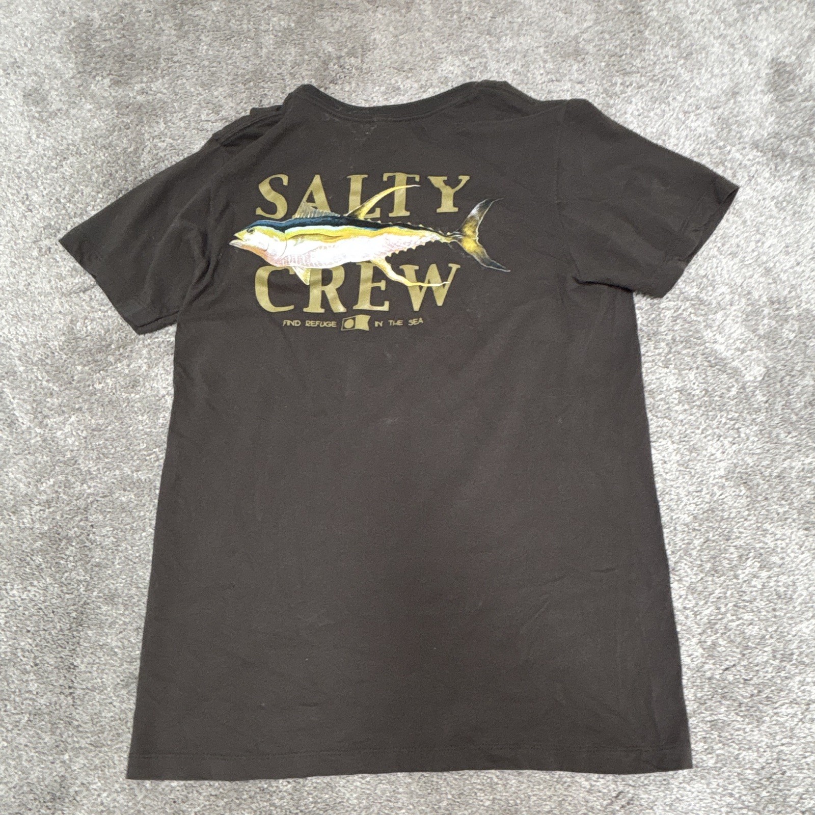 Salty Crew Men’s Medium Green/Gray Crew Neck Short Sleeve T-Shirt FREE SHIPPING
