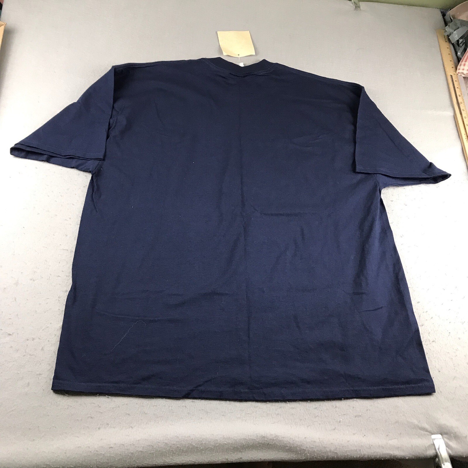 Maine Quilts Shirt Mens 3XL Blue Crew Neck Short Sleeves Crossroad Designs NWT