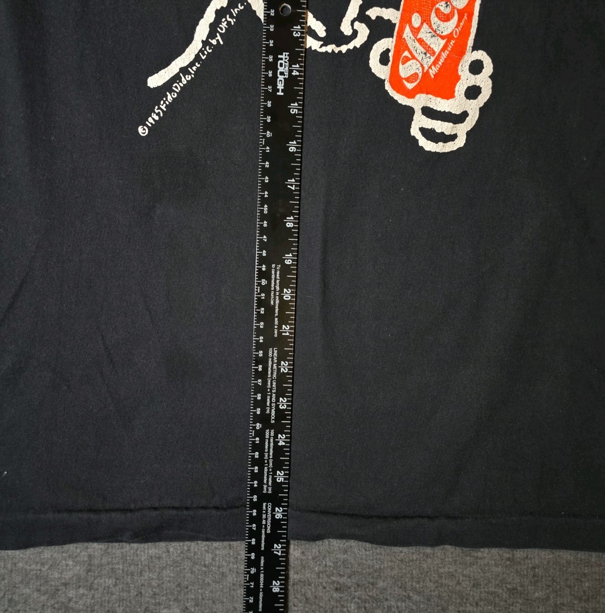 Vtg Slice shirt sz L black 1985 Fido Fido 80s USA made fruit loom 100% cotton