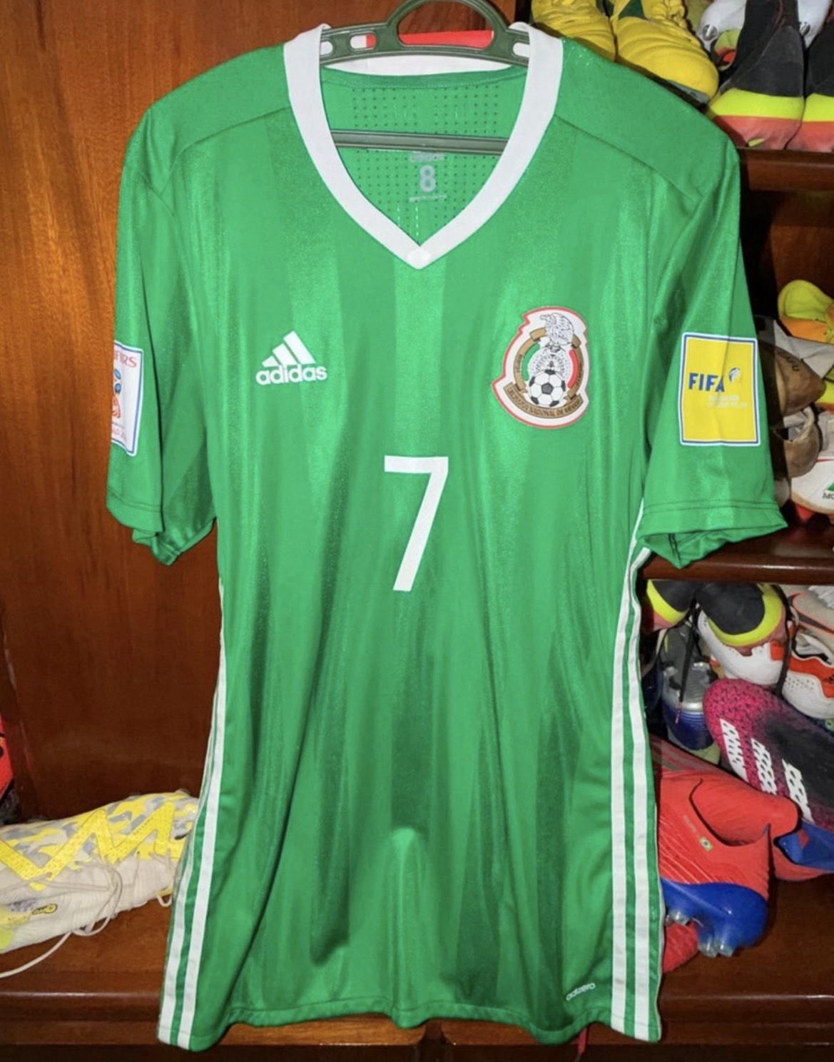 México Matchworn trikotspieler utileria Maillot # 4 #7 #18 10s E