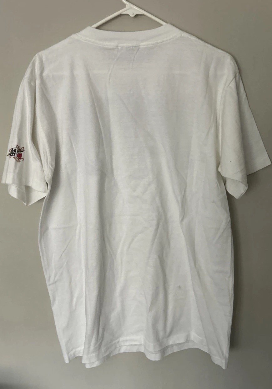 Vintage 80s Polar Bear Christmas Snowflake White Shirt Men L? Graphic Winter