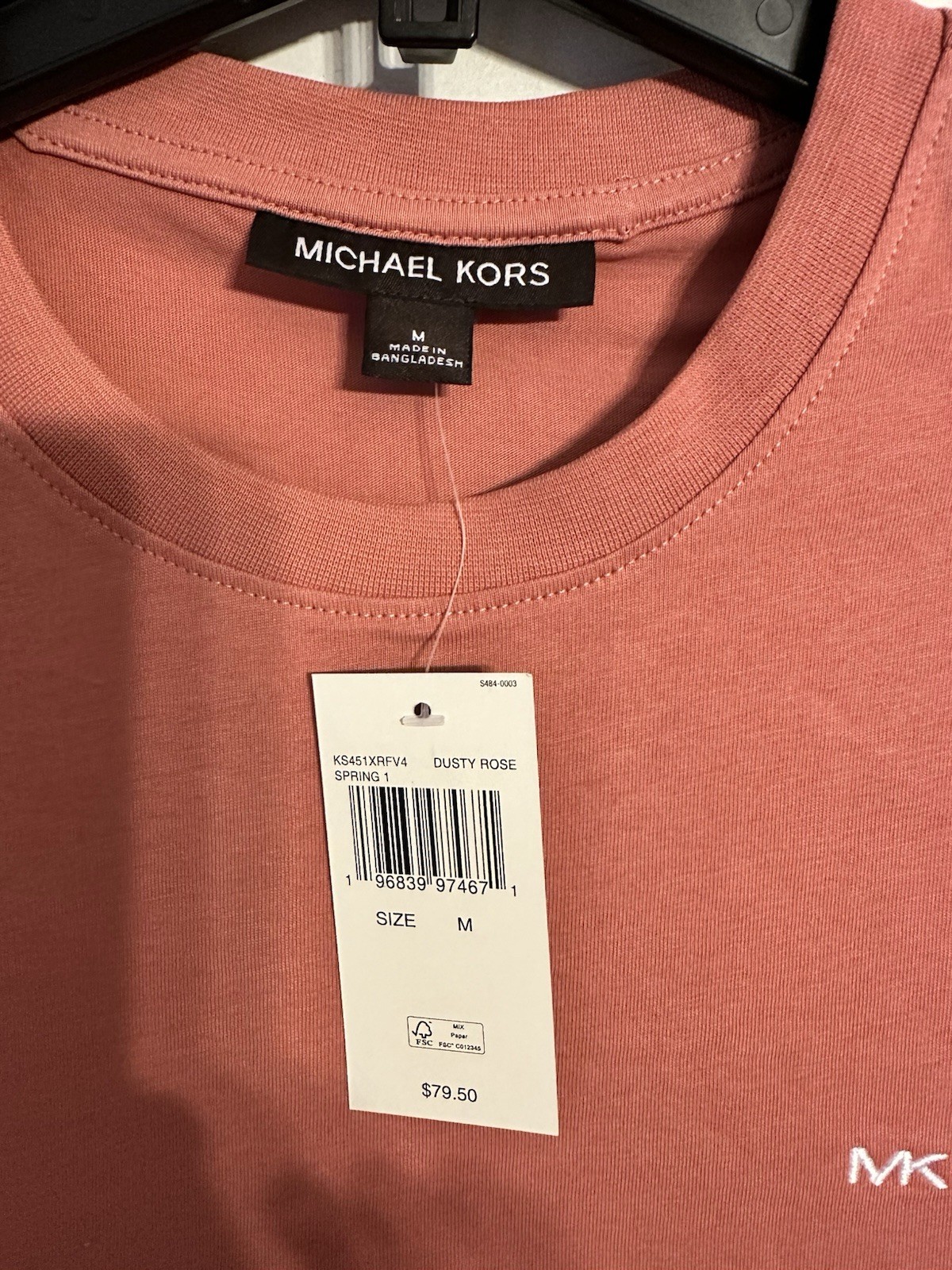 Michael Kors Men’s Short Sleeve T-Shirt Crew Neck Size Medium