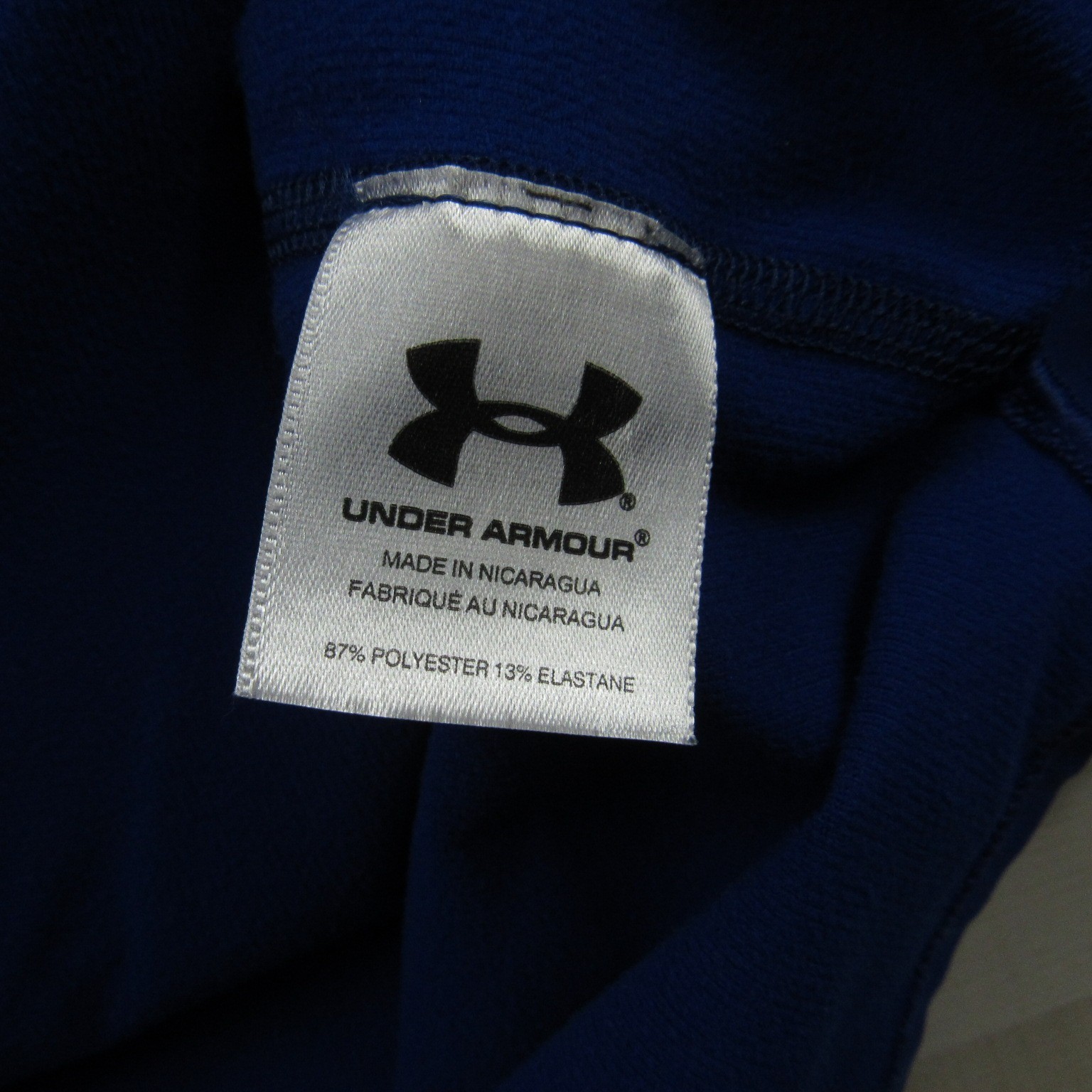 Under Armour Shirt Mens Extra Large Blue Fitted Mock Cold Gear Fleece Outdoor A1