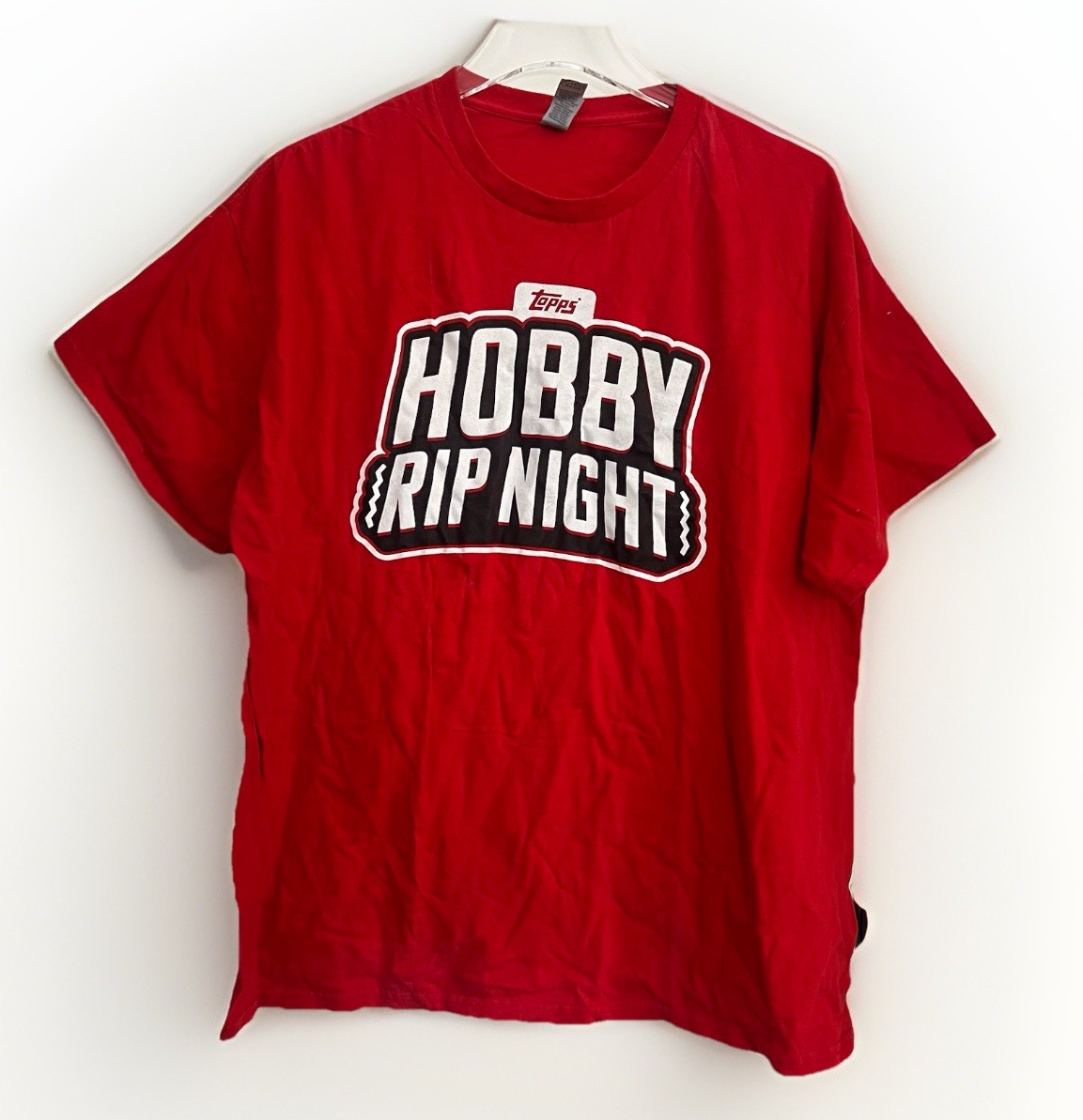 Topps Hobby Rip Night T-Shirt XL Red Gildan Heavy Cotton Baseball Card Promo