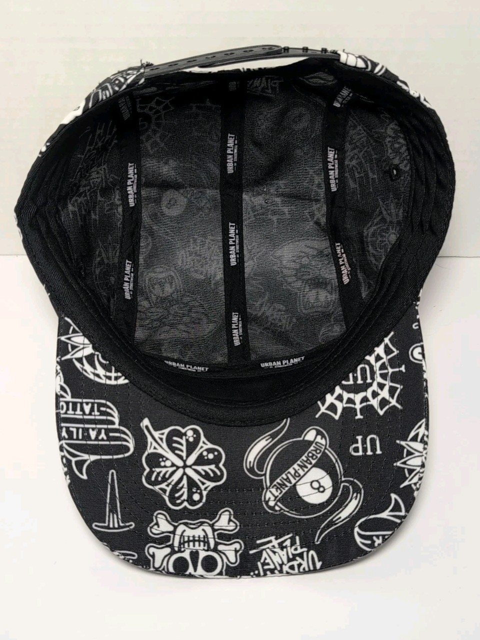 Urban Planet Streetwear Hat Adjustable Black/White Tattoo Style