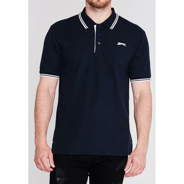 SLAZENGER TIPPED PIQUE POLO SHIRT T SHIRT GOLF TENNIS S M L XL XXL 2XL 3XL 4XL