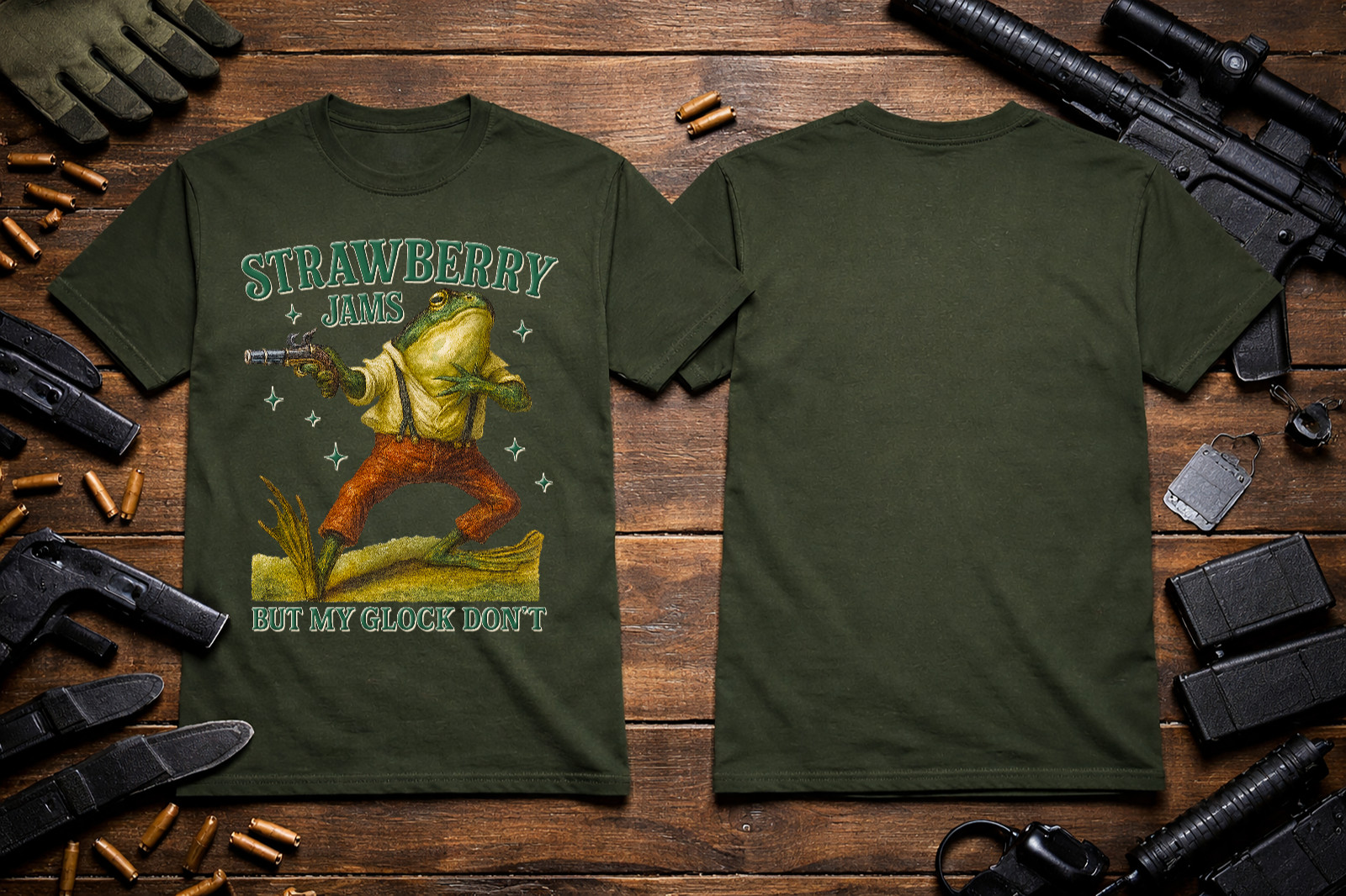 Strawberry Jams But My Glock Don’t T-Shirt Heavyweight S M L XL 2XL 3XL 4XL 5XL
