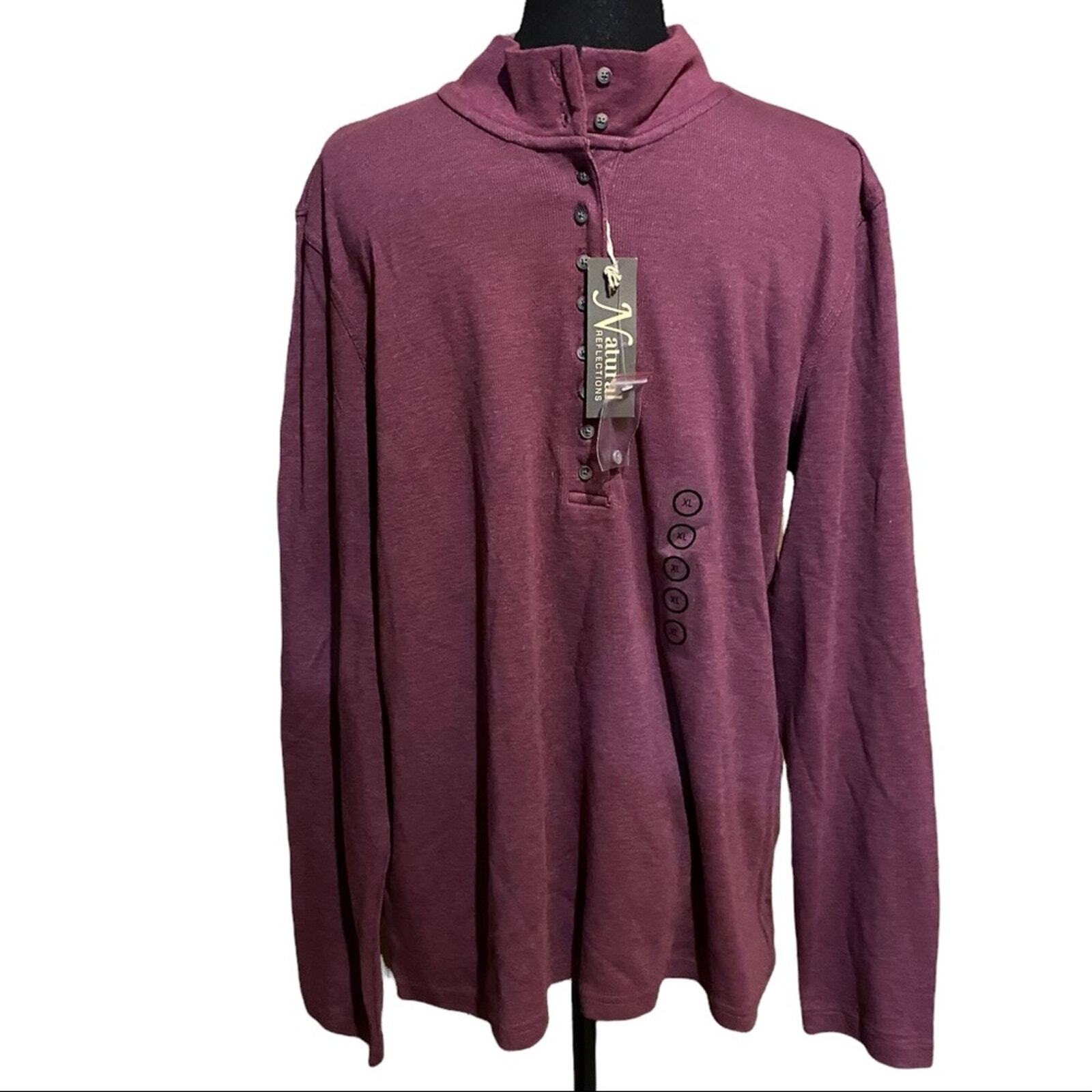 NWT Natural Reflections Half Button High Neck Shirt Men’s XL