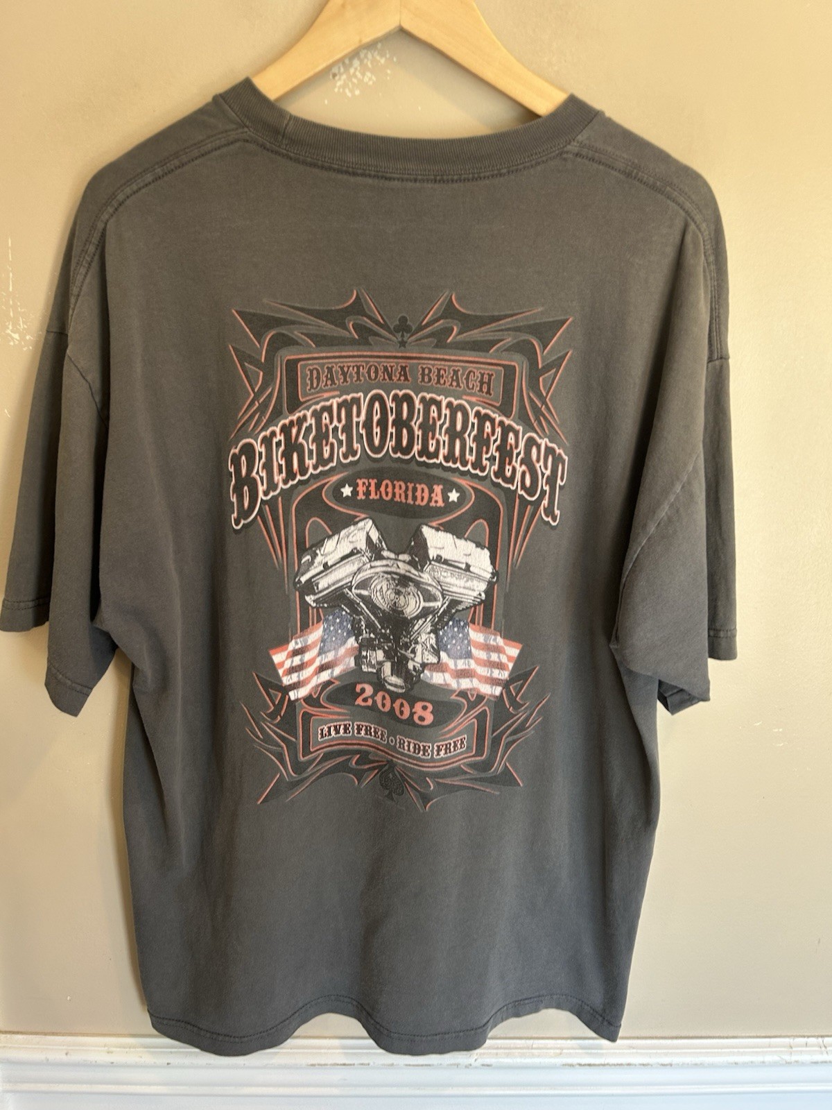 Biketoberfest Mens Motorcycle Graphic Tee Grey XXL Clothing
