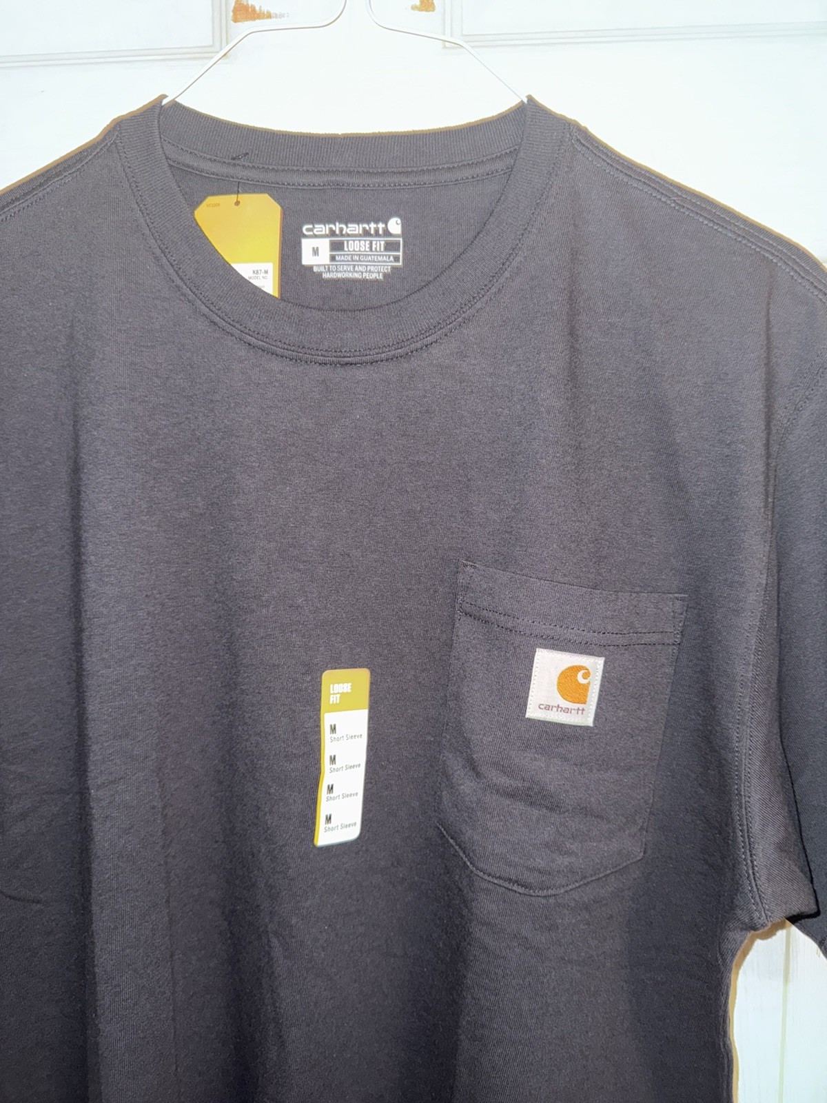 Carhartt Men’s Pocket T-Shirt Black Loose Fit Size Medium M Brand New Uline