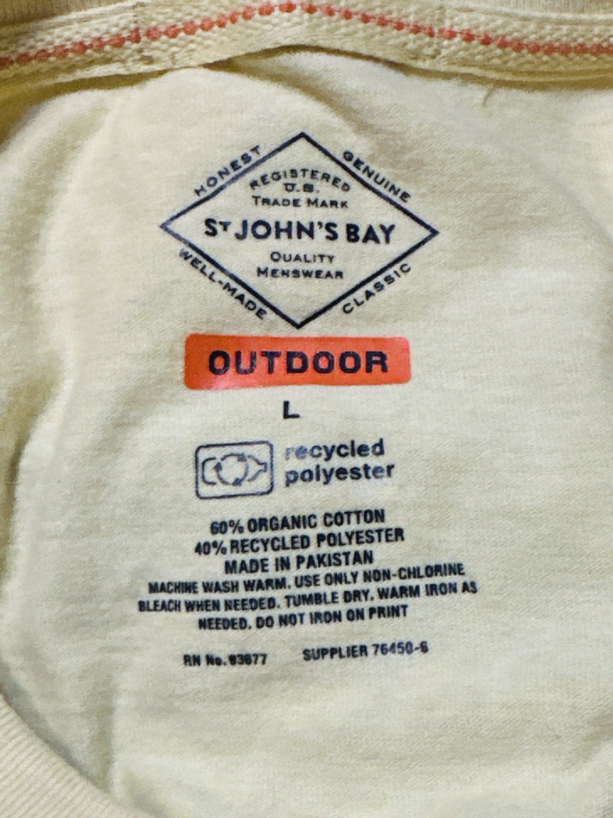 St. John’s Bay Outdoor SOFT T-Shirt Mens Large Gold Heather Mountain New
