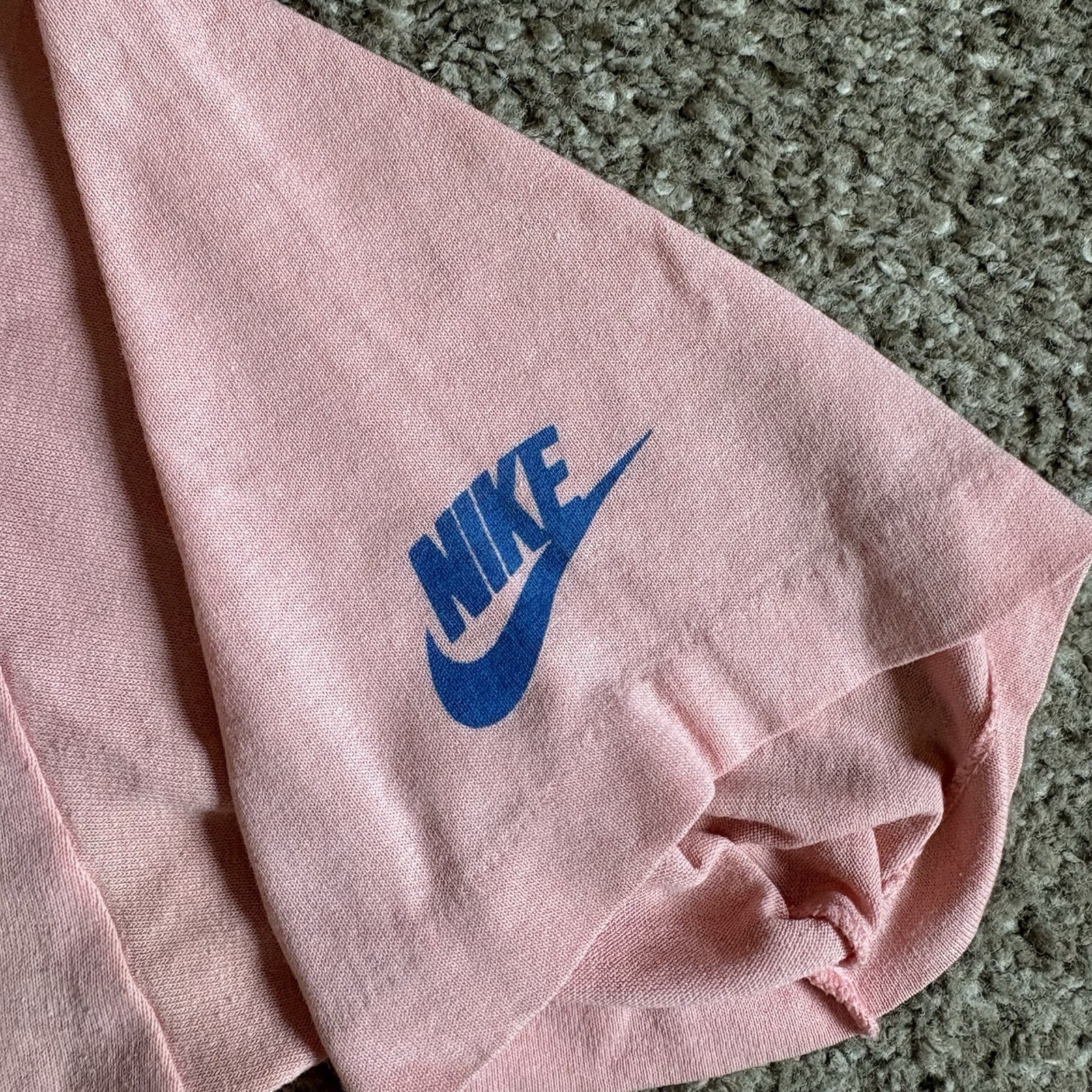 Vintage 1989 Nike Bloomsday Marathon Finisher Graphic T Shirt Pink Size Medium