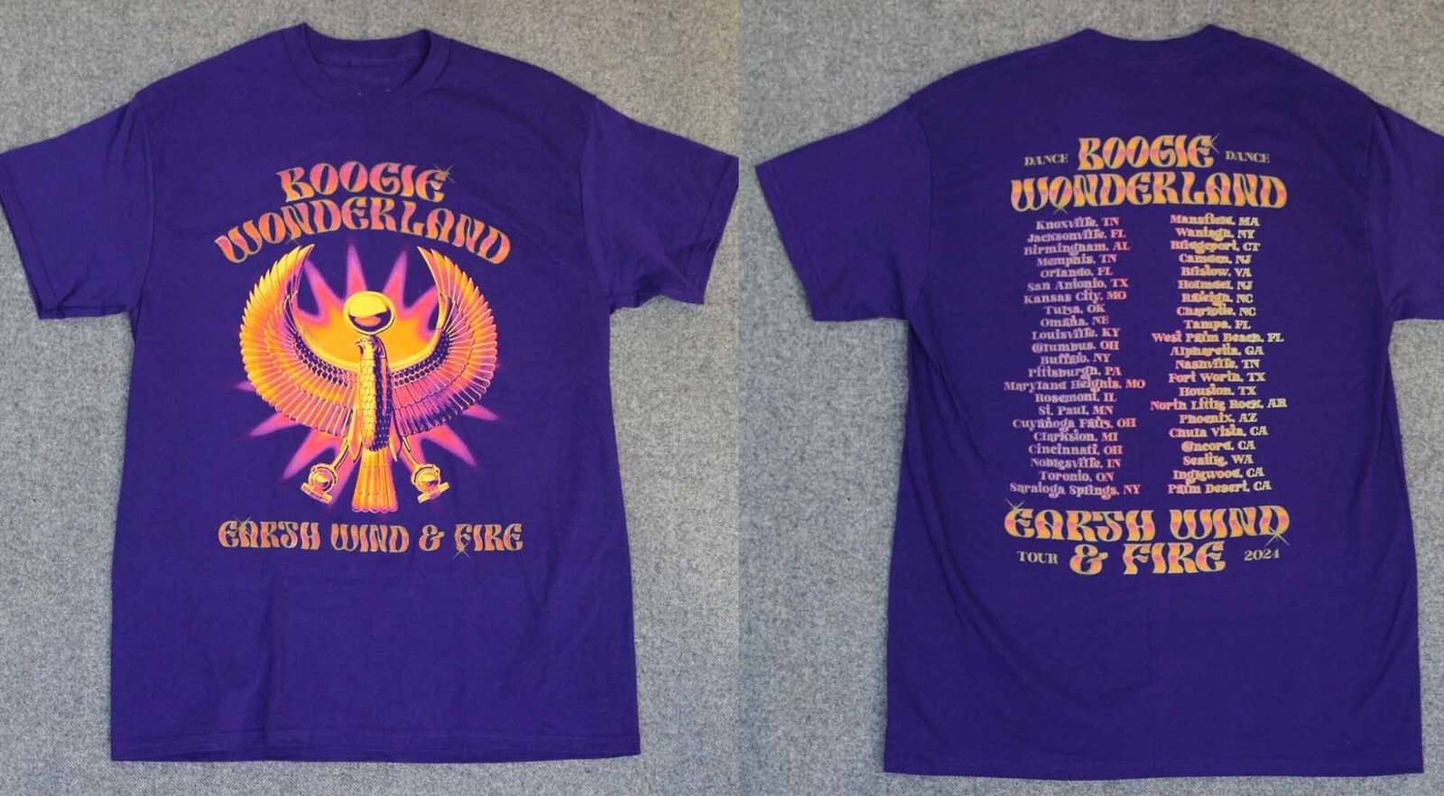 2 sides 2024 BOOGIE WONDERLAND Earth Wind And Fire Shirt Purple S-5XL 1P0217