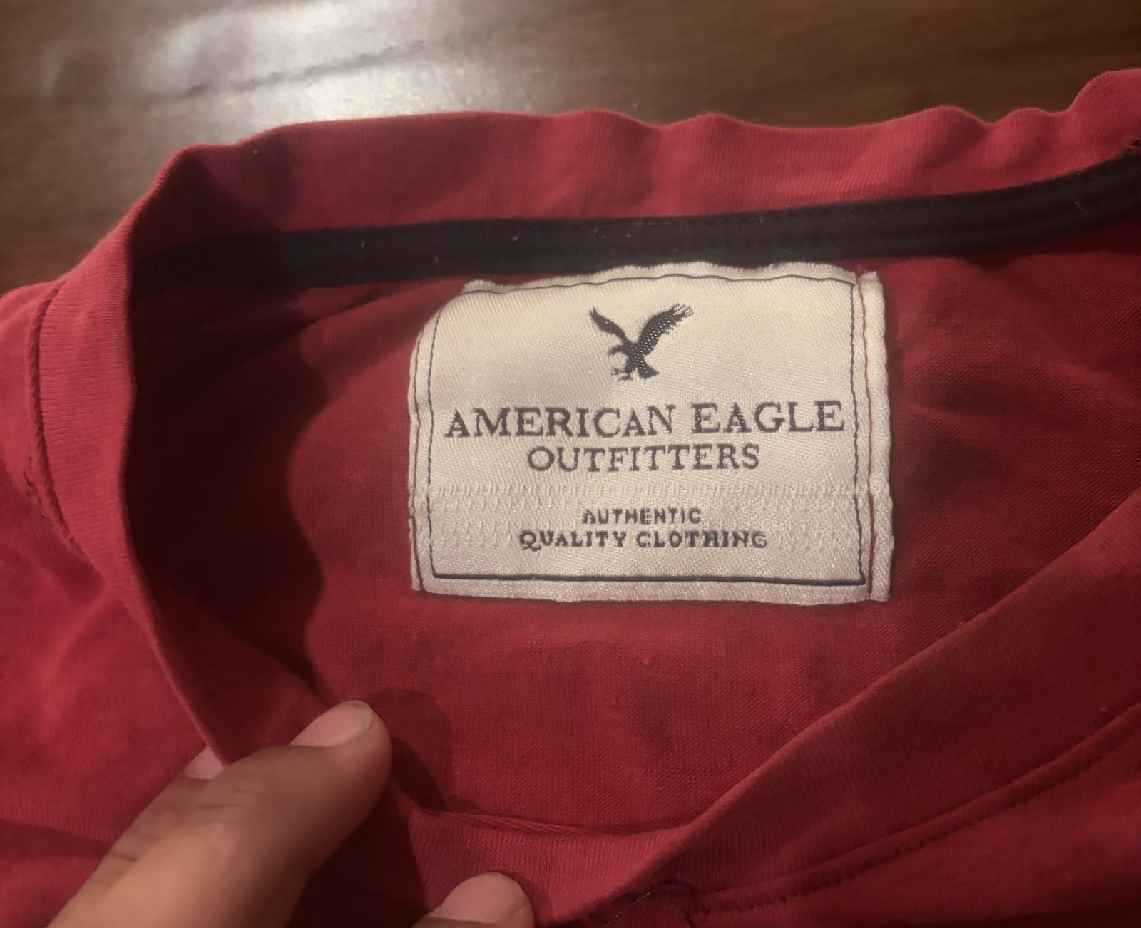 Y2K Red American Eagle Long Sleeve Shirt With Eagle Graphic
