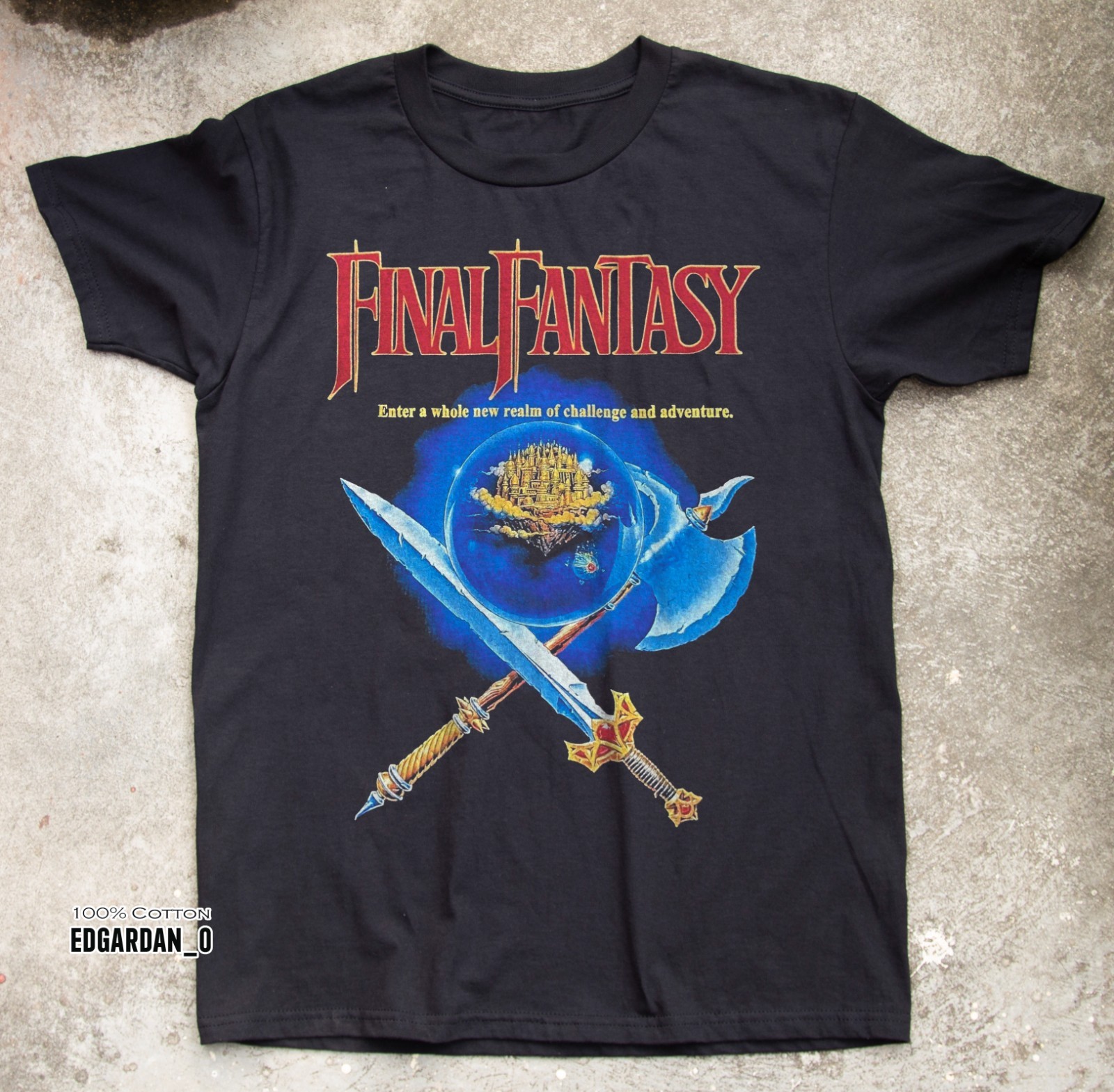 Final Fantasy Axe Retro Video Game Black Unisex T-shirt Size S-5XL