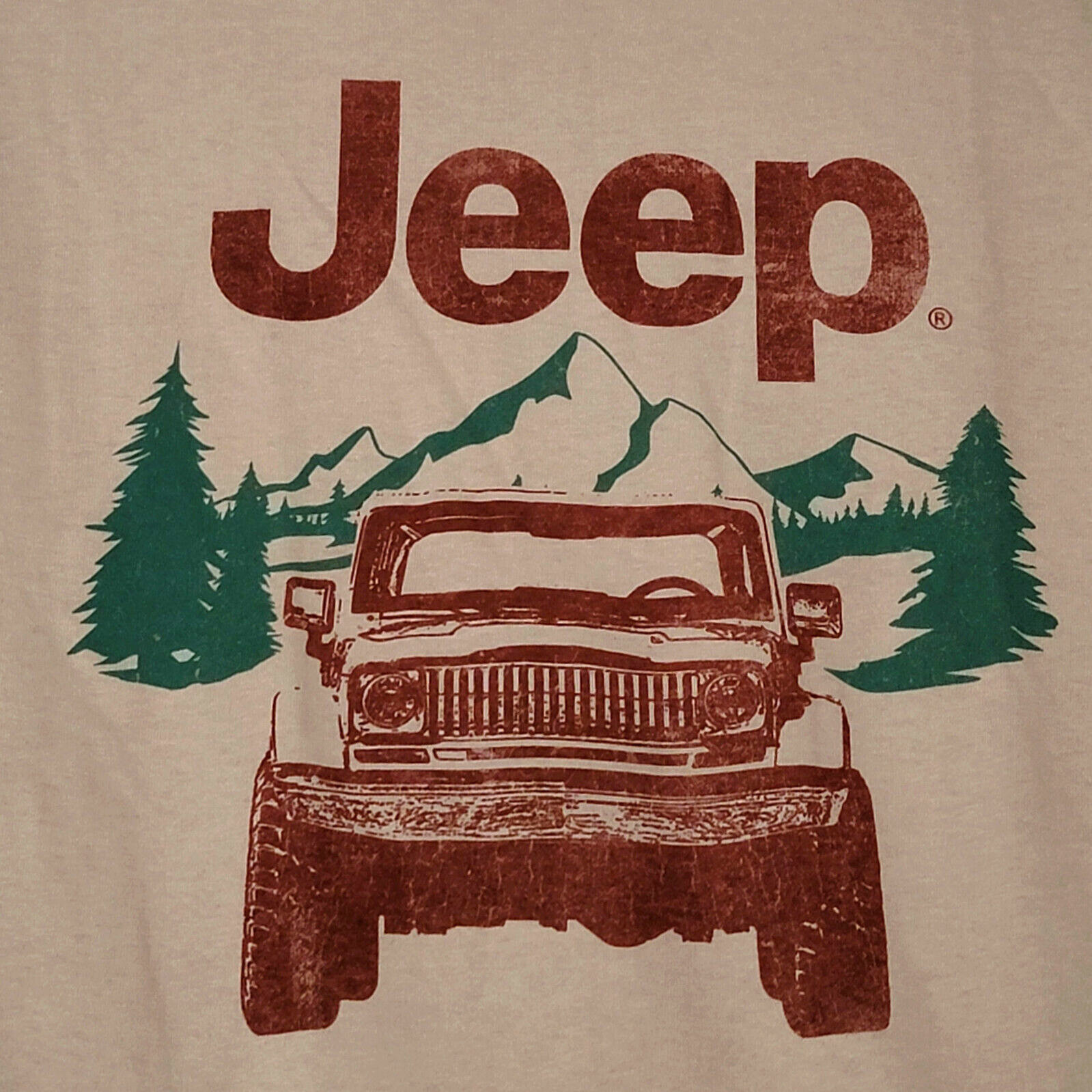 JEEP SPIRIT SHIRT MENS SMALL BEIGE 1941 VINTAGE CHEROKEE 4X4 FCA OFFROAD NWT