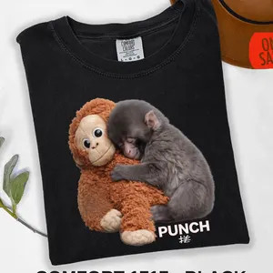 Baby Monkey Punch Shirt – Cute Monkey T-Shirt, Macaque Tshirt, Monkey