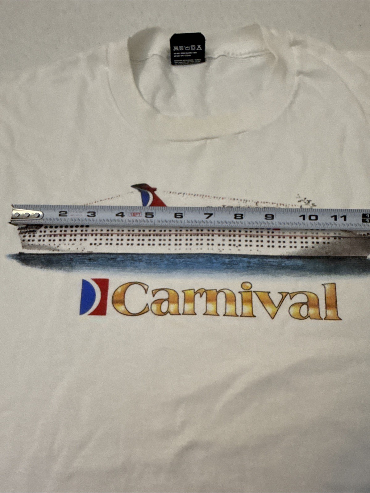 Vintage 90s Single Stitch White Carnival Cruise Ship T Shirt XL Tourist