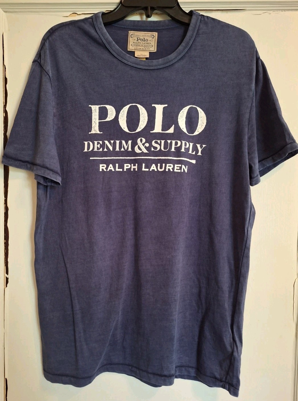 Polo Ralph Lauren Denim & Supply Mens Custom Slim Blue T-shirt Logo Classic Sz L