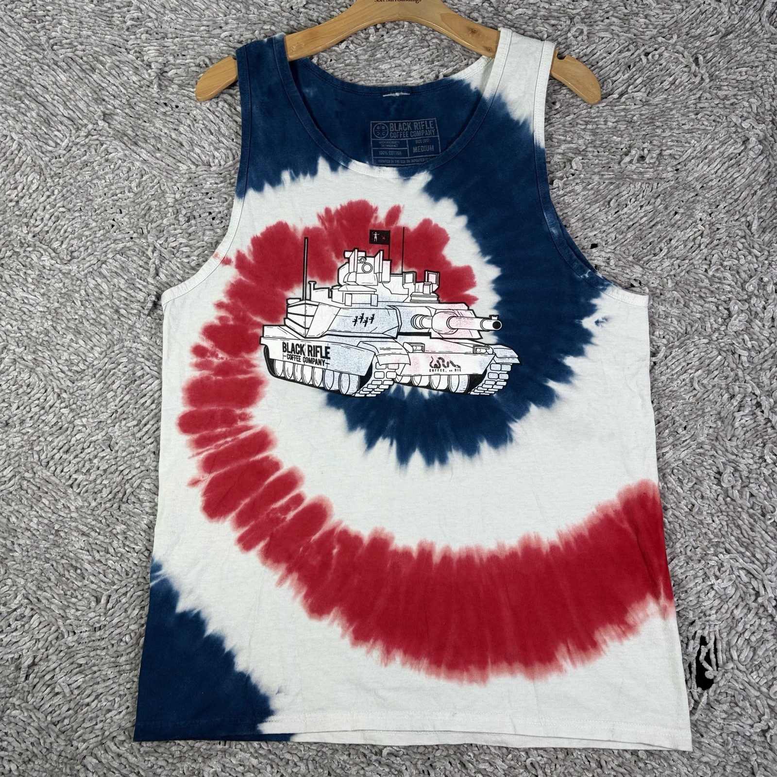 Black Rifle Coffee Company Tank Top Mens Medium Tie Dye Beach Summer Military
