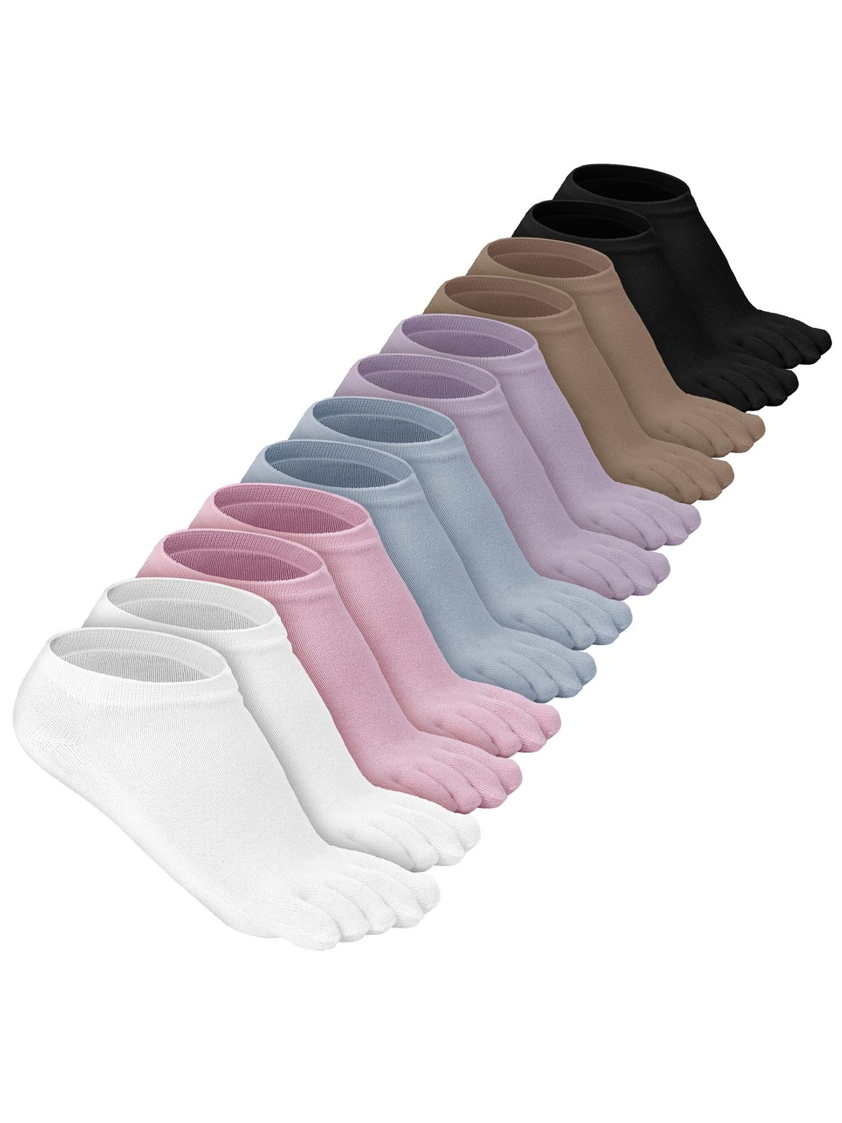 6 Pairs Women Toe Socks Cotton Ankle Low Cut Five Toe Sock for Women Men Athl…