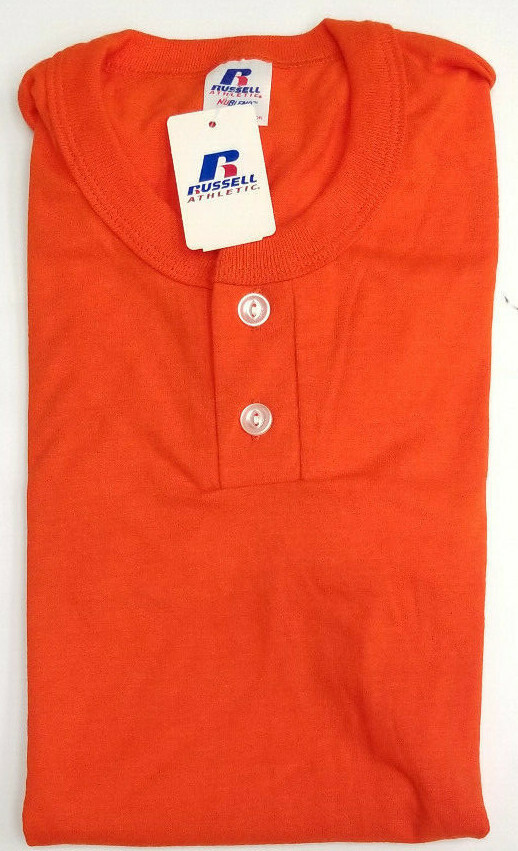 Vintage Russell Athletic Blank 2 Button Henley T-shirt Mens – Irregular