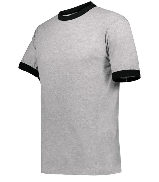 SOFT JERSEY RINGER T-SHIRT, RETRO ATHLETIC LOOK, CONTRAST COLLAR and CUFFS S-3XL