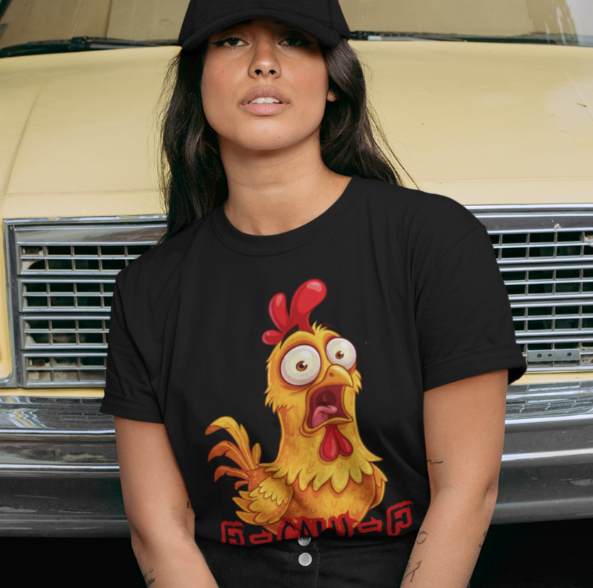 F-CAW-F Funny T-SHIRT F CAW F Rude Rooster Chiicken Crowing Dad Joke Quote Pun