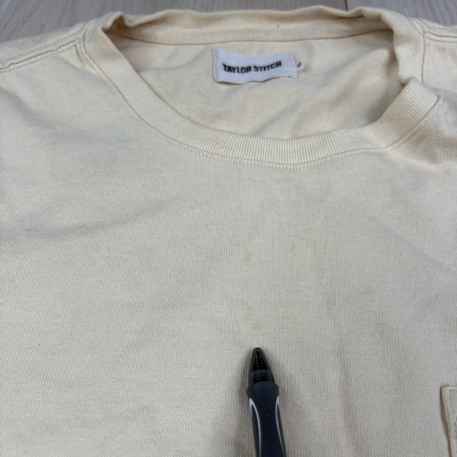 Taylor Stitch Mens Beige Knit Short Sleeve Everyday Wear Pocket T-Shirt Size 42