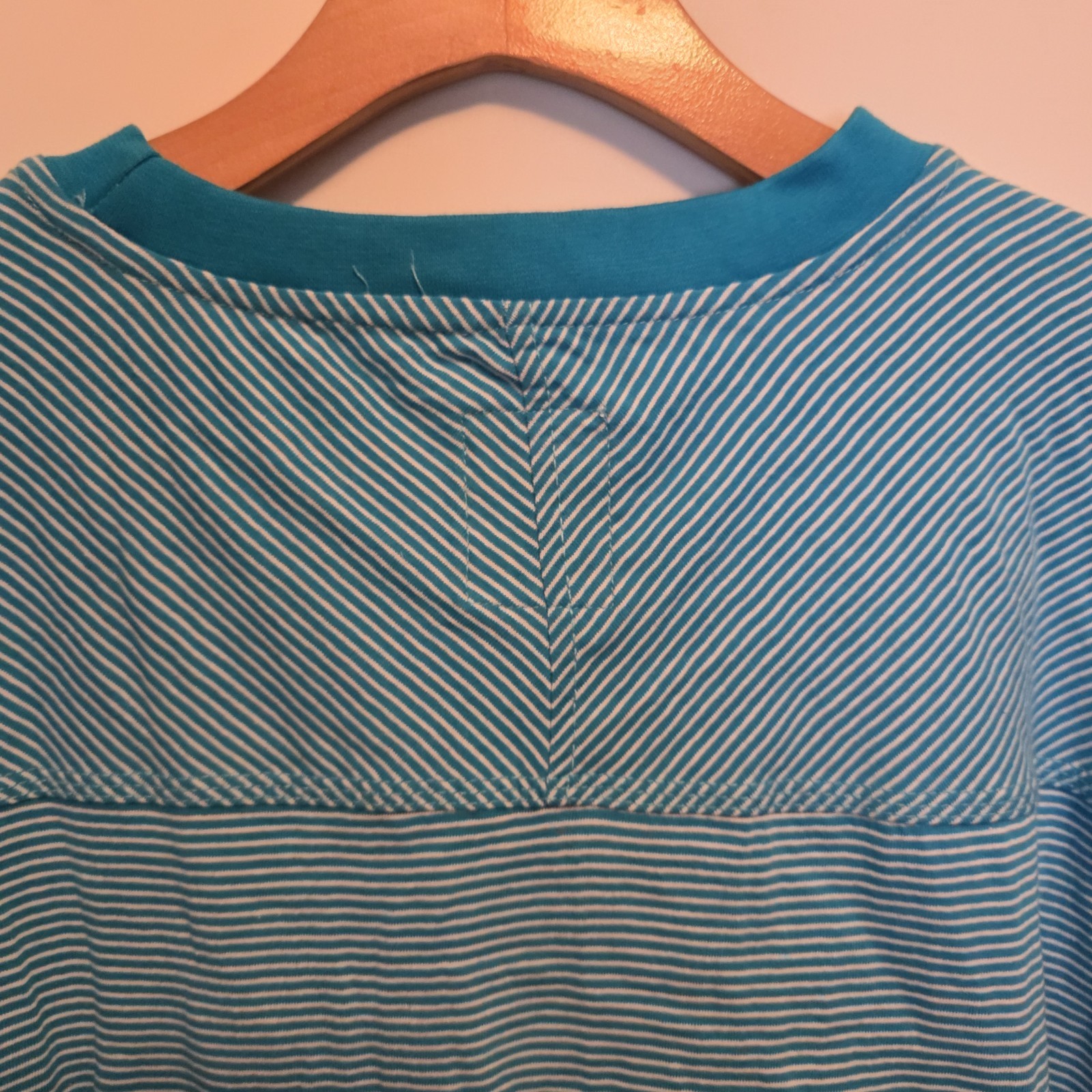 Vtg Smoke Rise T-Shirt Vintage Look Turquoise Striped Pocket Epaulettes XL NEW