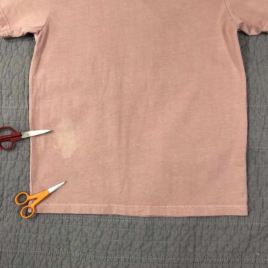 Kith Shirt Men XS Pink Script Logo Embroidered Tee Crewneck Distressed Patina