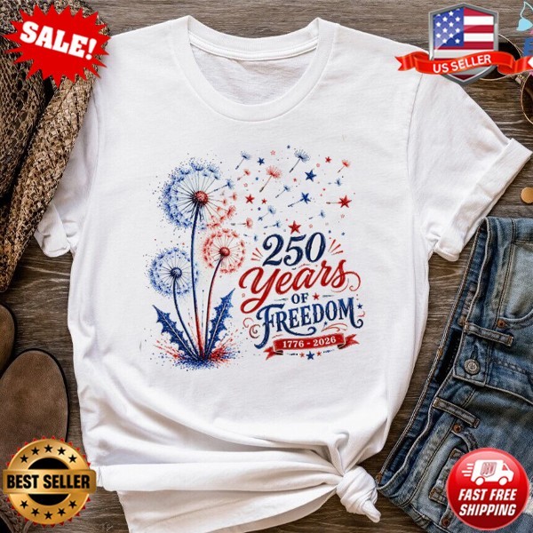 Patriotic Dandelion Flower Shirt, America’s 250th Anniversary T-Shirt | S-5XL