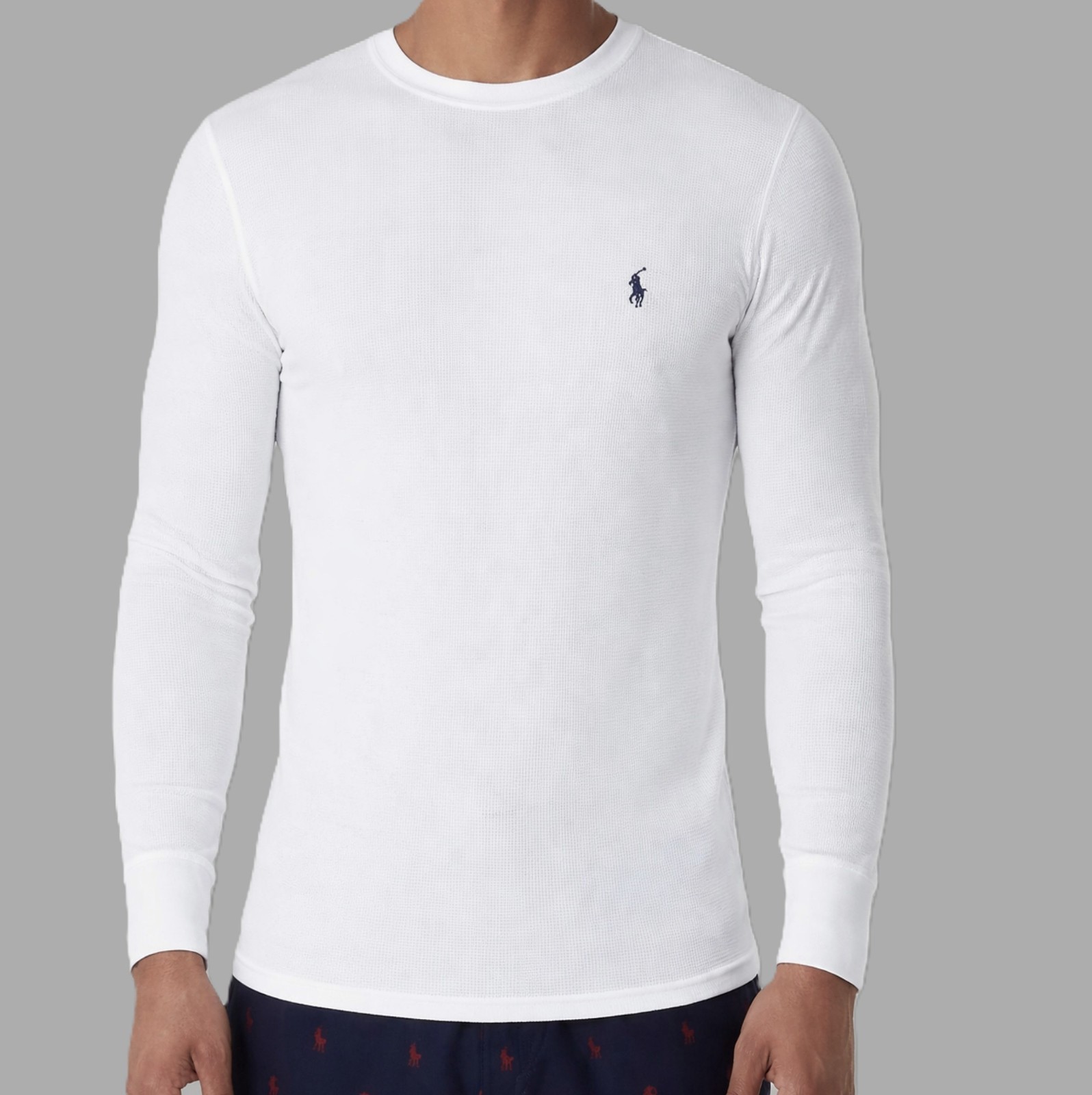NWT – POLO RALPH LAUREN Mens Waffle Knit Thermal Long Sleeve Shirt WHITE – S-XXL
