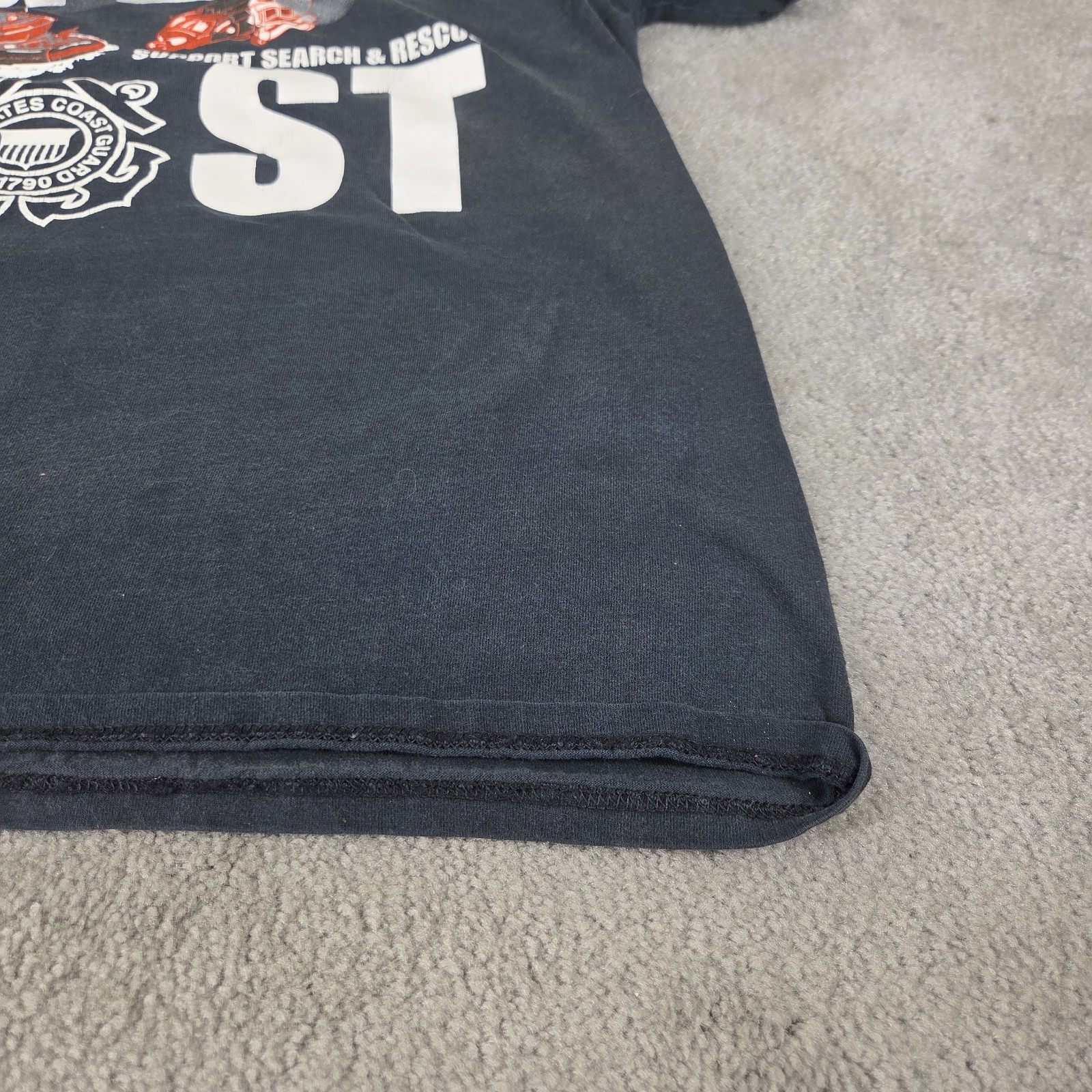 Vtg United States Coast Guard Search & Rescue MV Sport Shirt L Get Lost Support