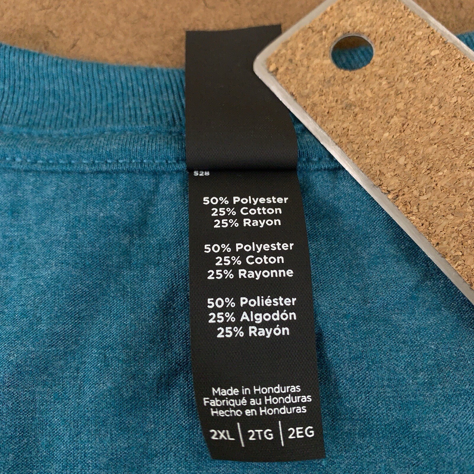 District Perfect Tri Mens 2XL Teal Gray Short Sleeve Crew Neck Tee 2 Pack New