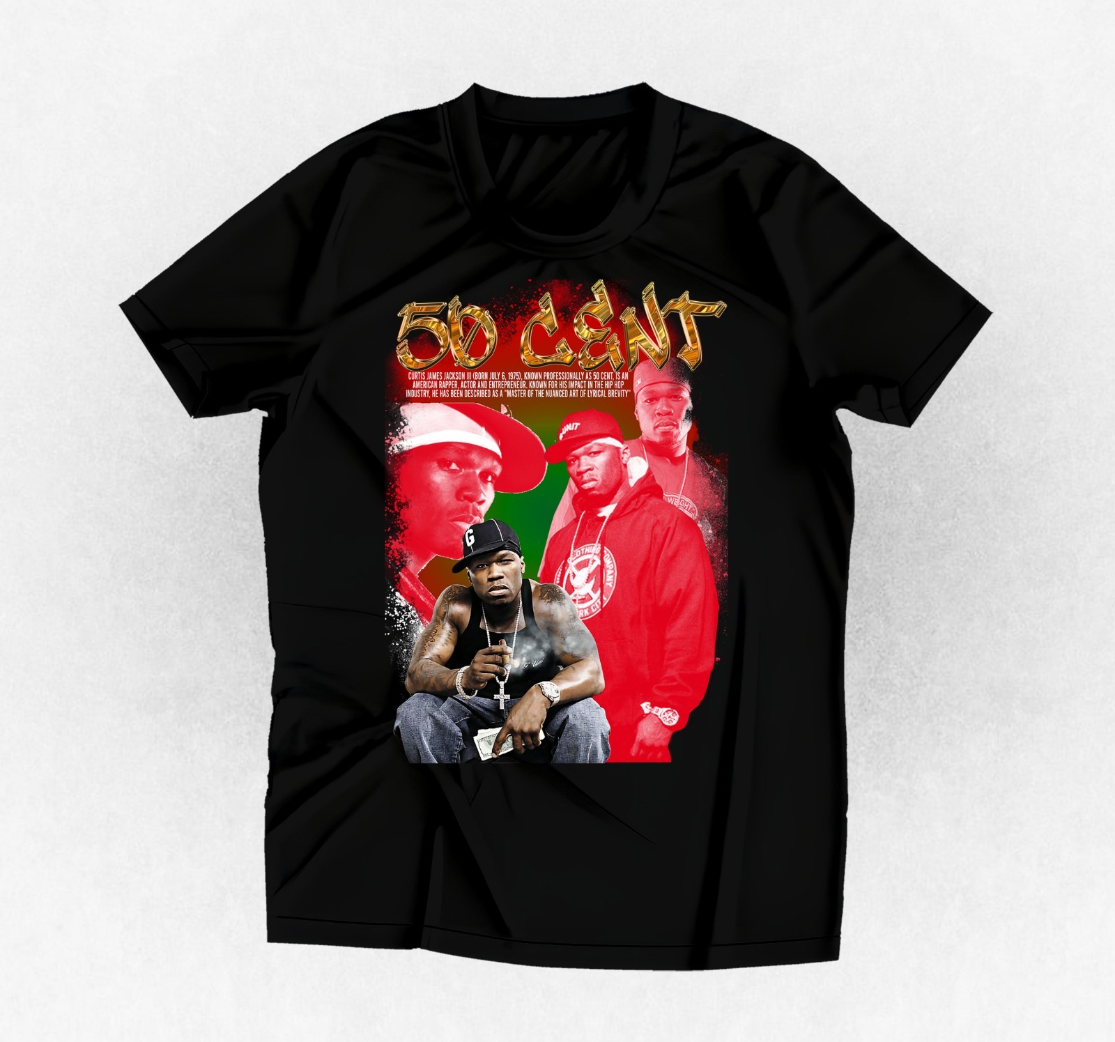 Rapper 50 Cent graphic t-shirt black or any color and size you choose