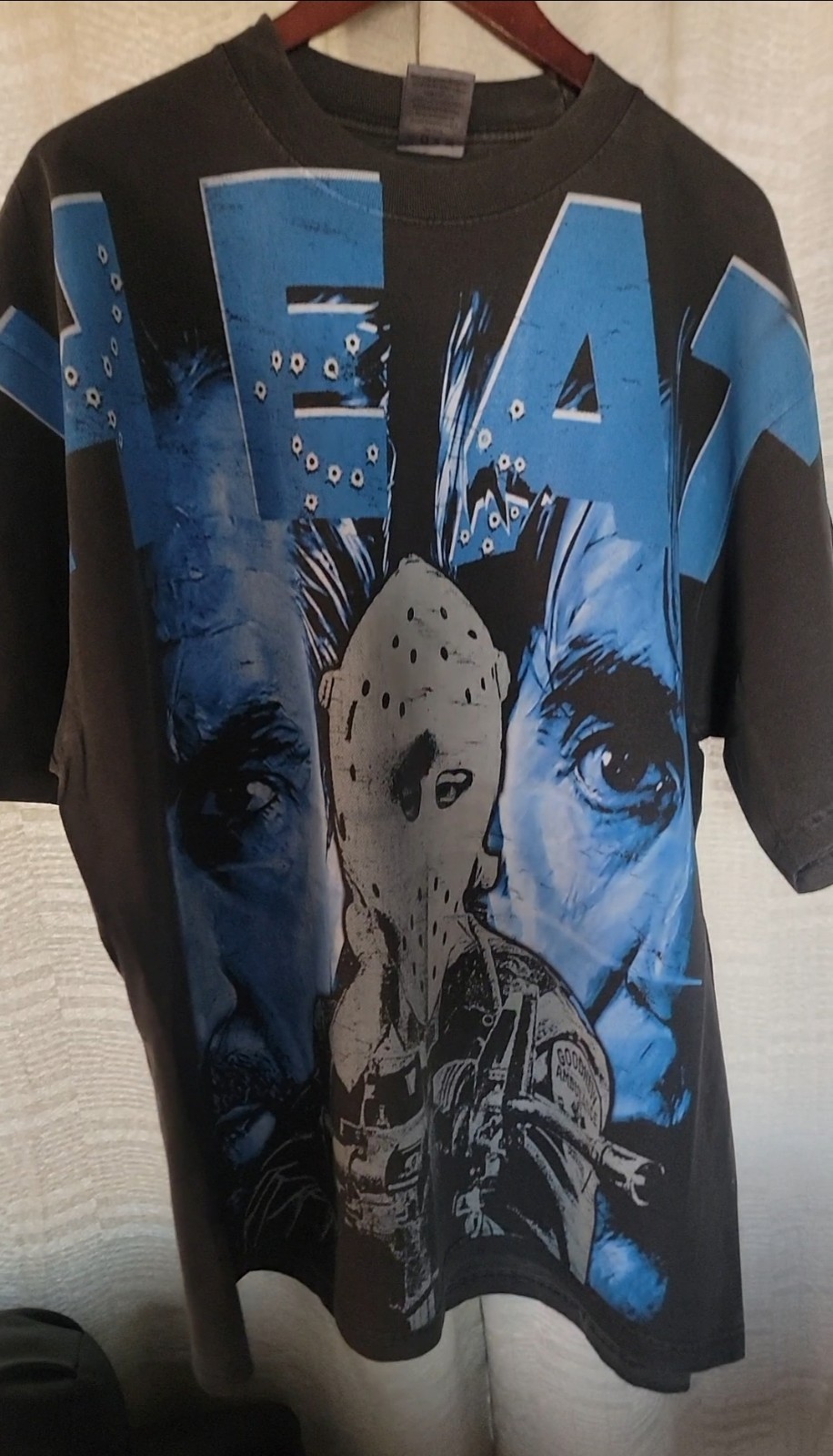 HEAT BIG PRINT ON SHAKA HEAVYWEIGHT GARMET DYED T SHIRT