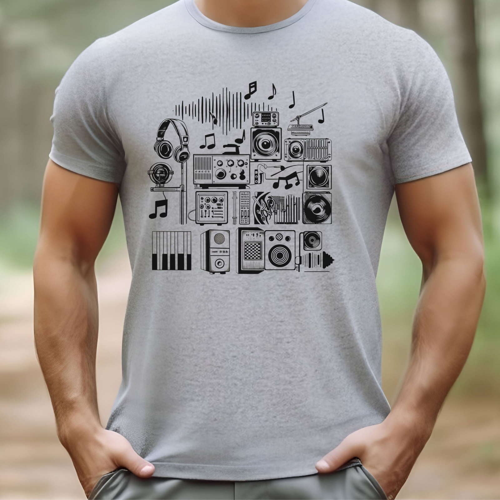 Audio Engineer Music Production T-Shirt, Abstract Music Design