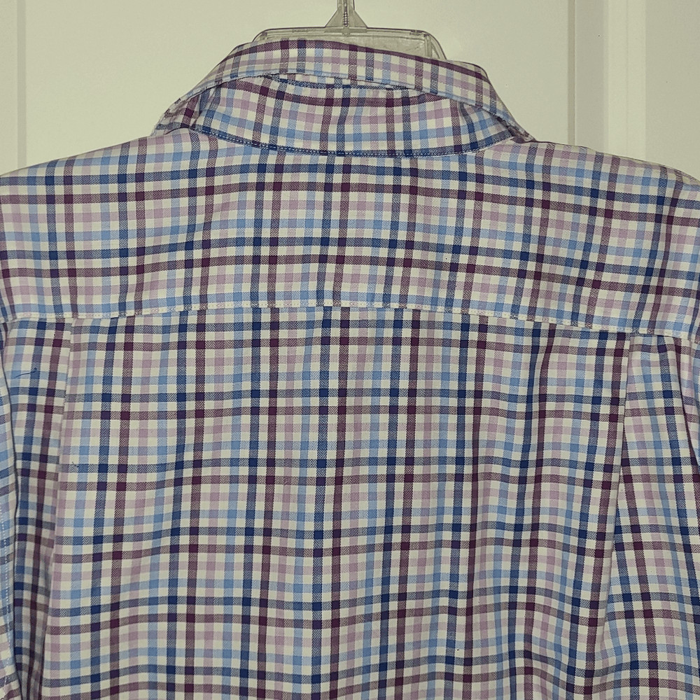 Croft & Borrow Purple Plaid Non Iron Men’s Button Down