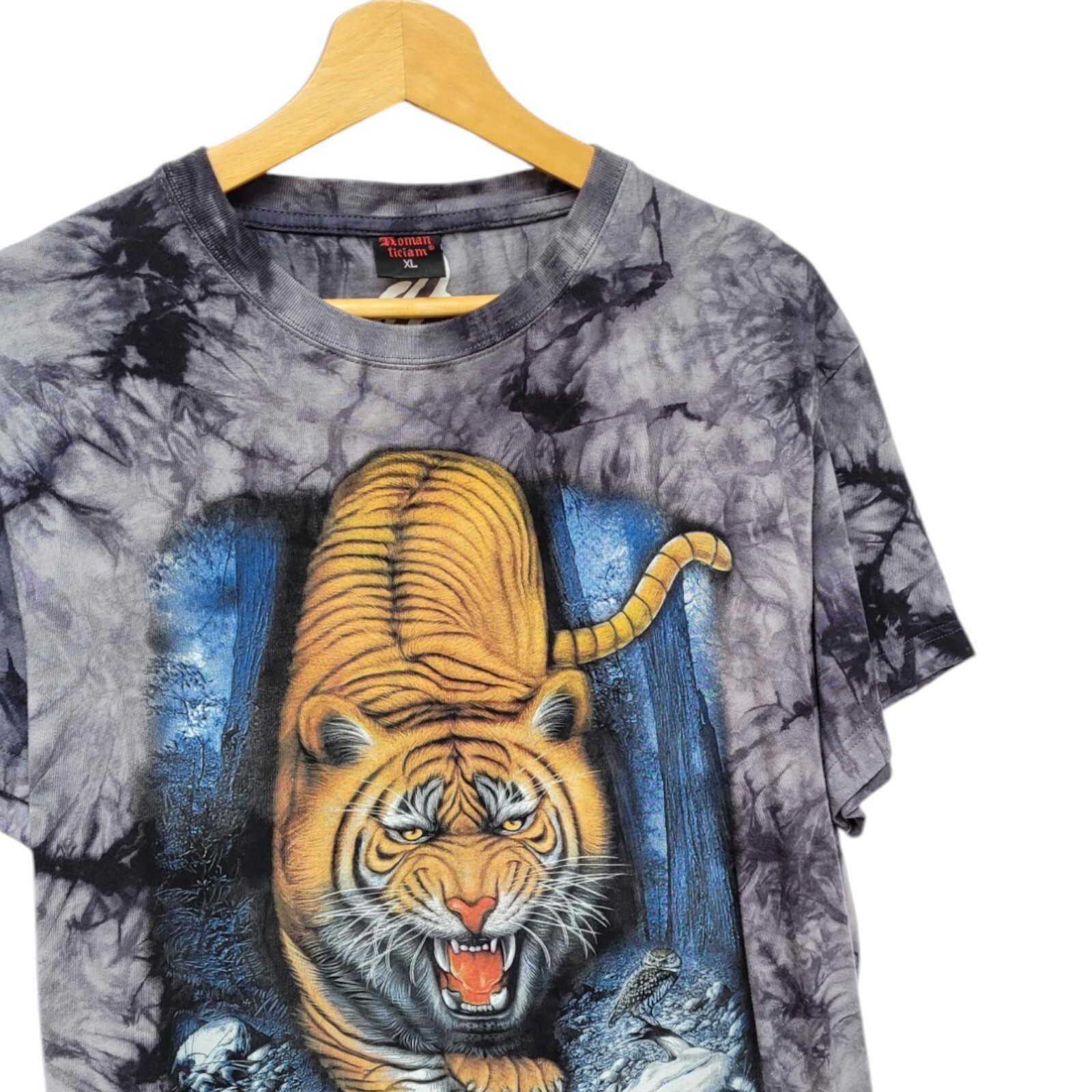 Retro Tiger Tye Dye T-Shirt Animal Print – Size M