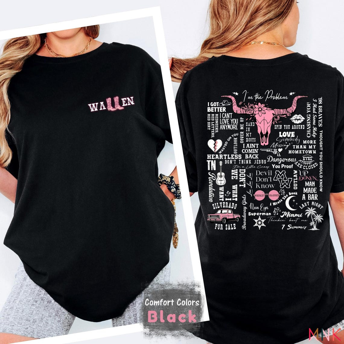 Morgan Wallen Song Lyrics Shirt,Pink Boot Collage Comfort Colors Country Concert