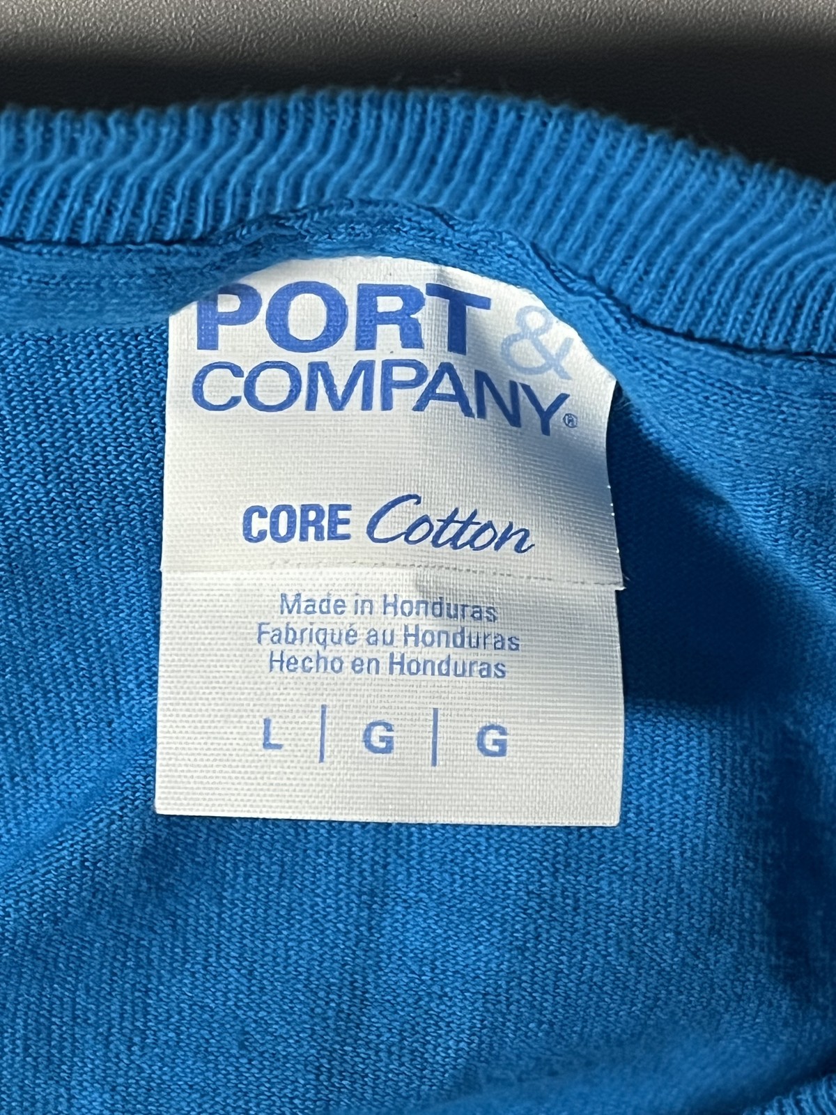Trader Joe’s Port & Company Shirt Mens Large Blue Short Sleeve Logo Graphic Tee